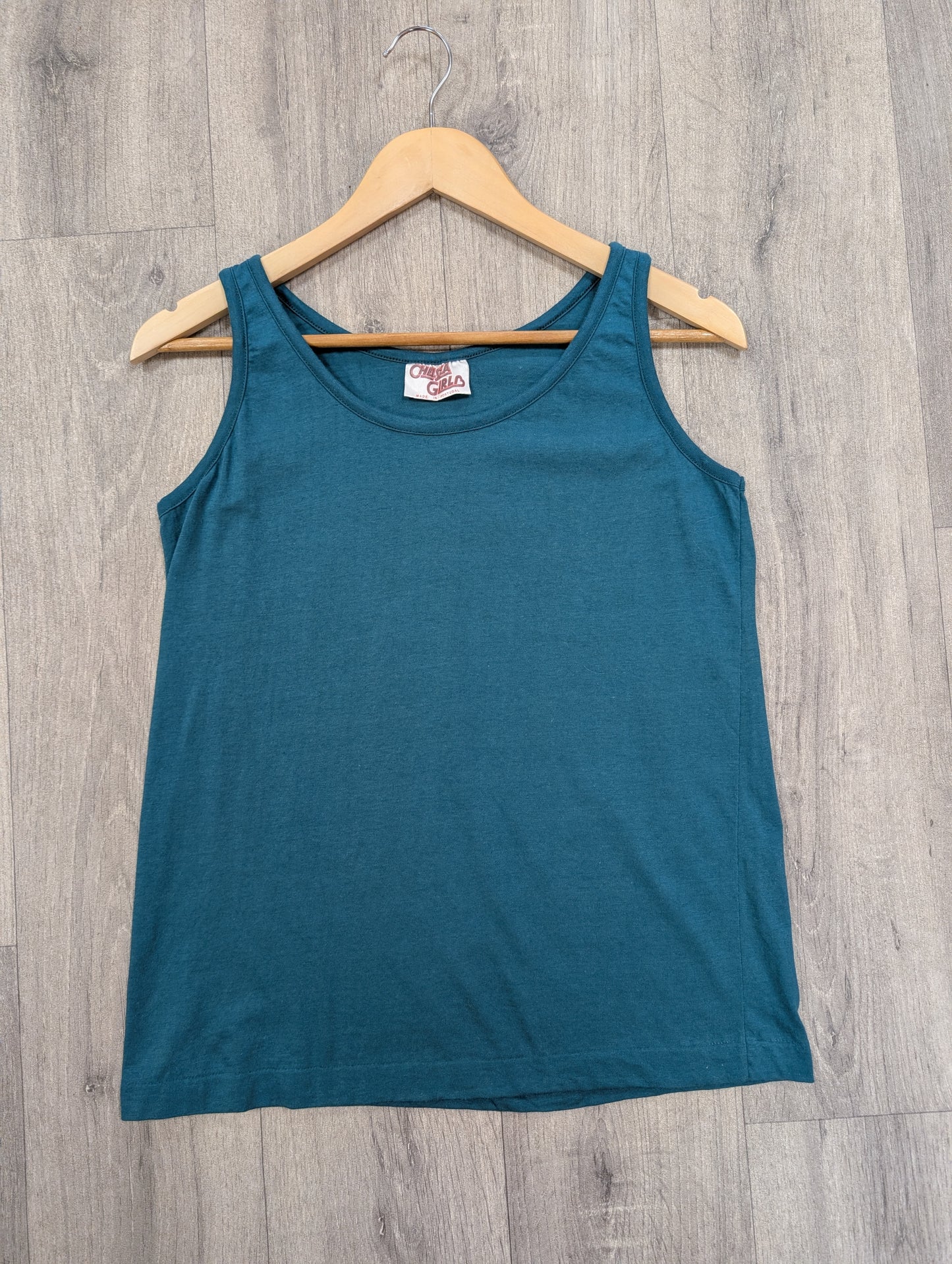 1980s Chelsea Girl green cotton vest