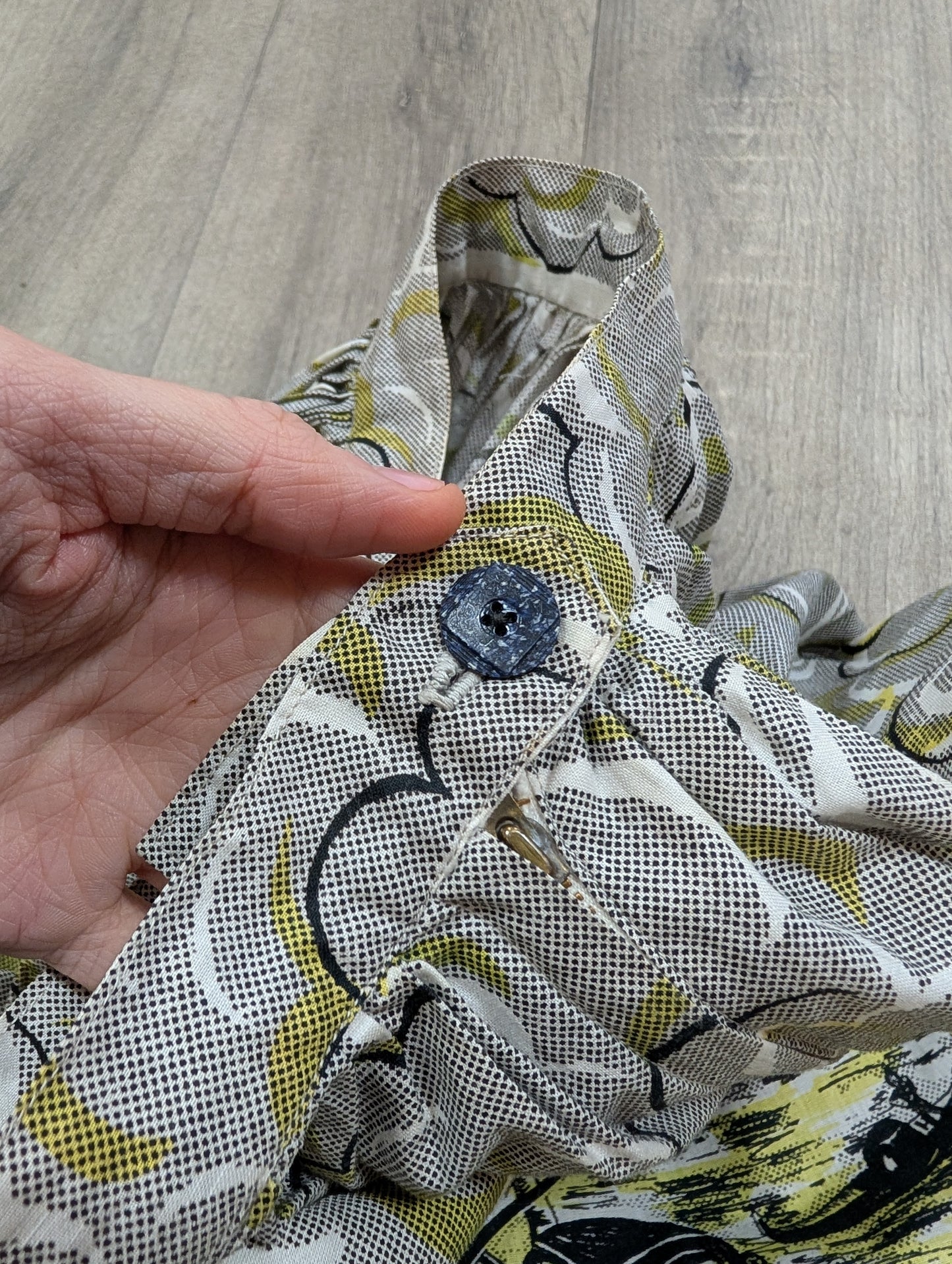 1950s novelty print Venice gondola cotton skirt - 23" waist