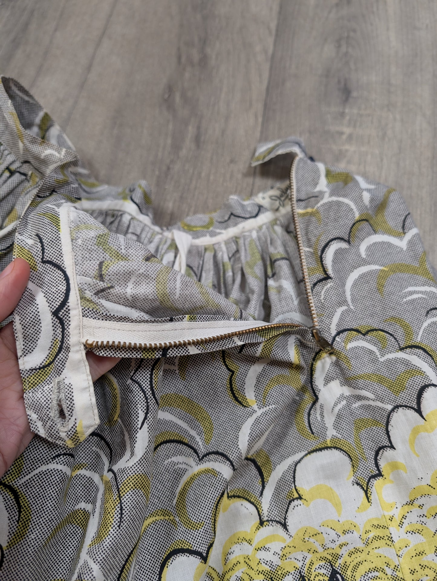 1950s novelty print Venice gondola cotton skirt - 23" waist