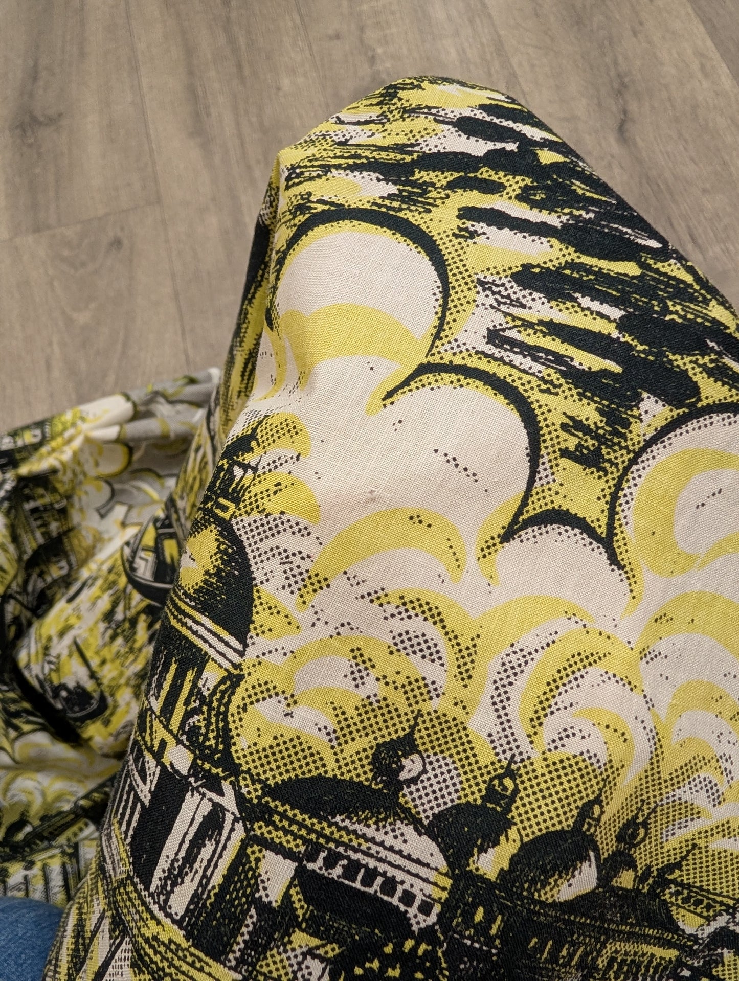 1950s novelty print Venice gondola cotton skirt - 23" waist