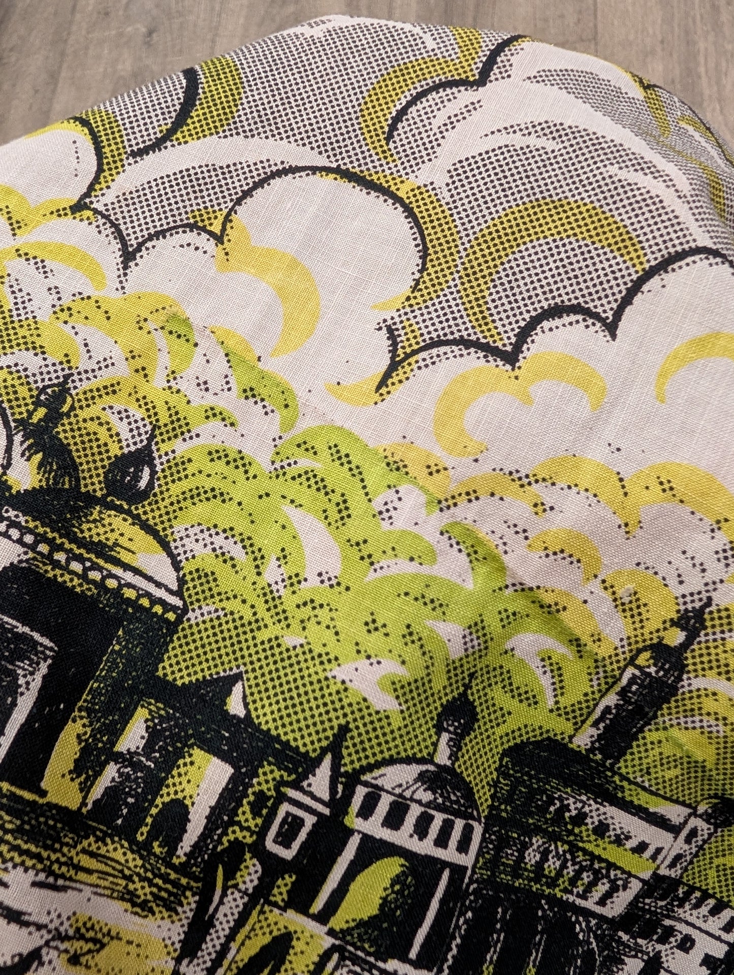 1950s novelty print Venice gondola cotton skirt - 23" waist