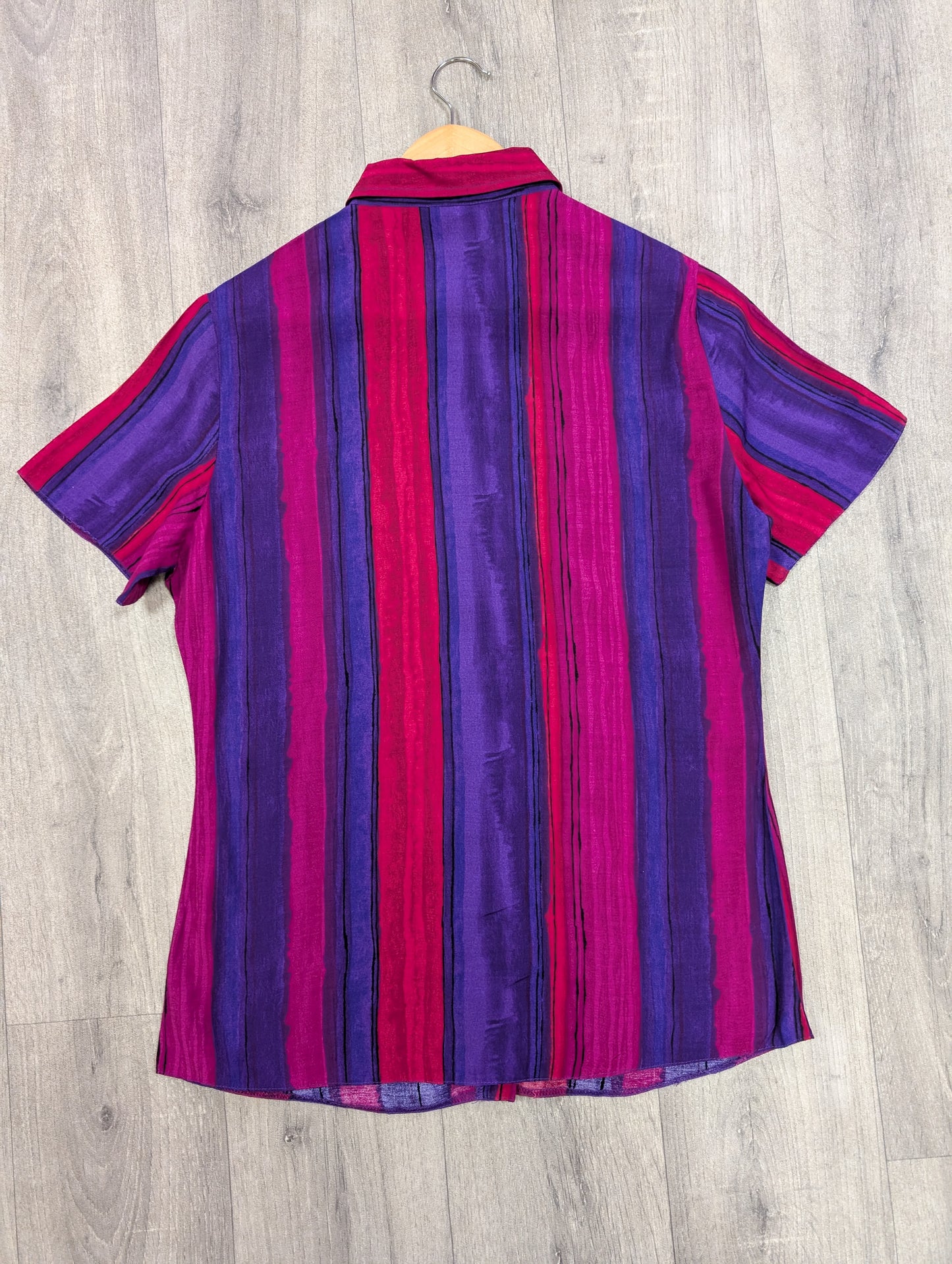1990s striped viscose shirt - Size 12