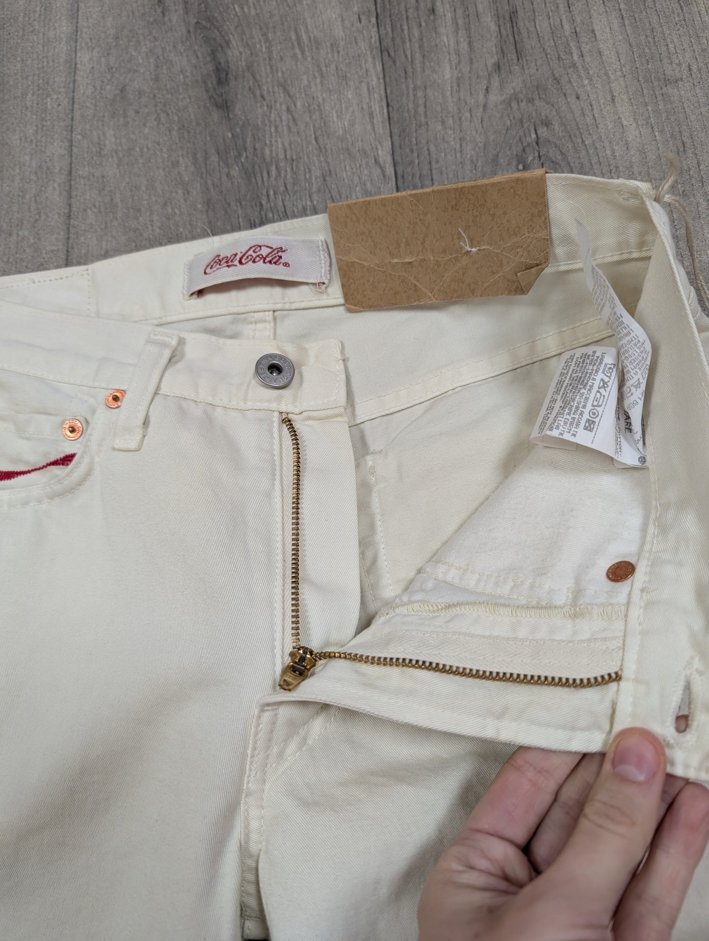 Deadstock Y2K Coca Cola white jeans - 26"W 31"L