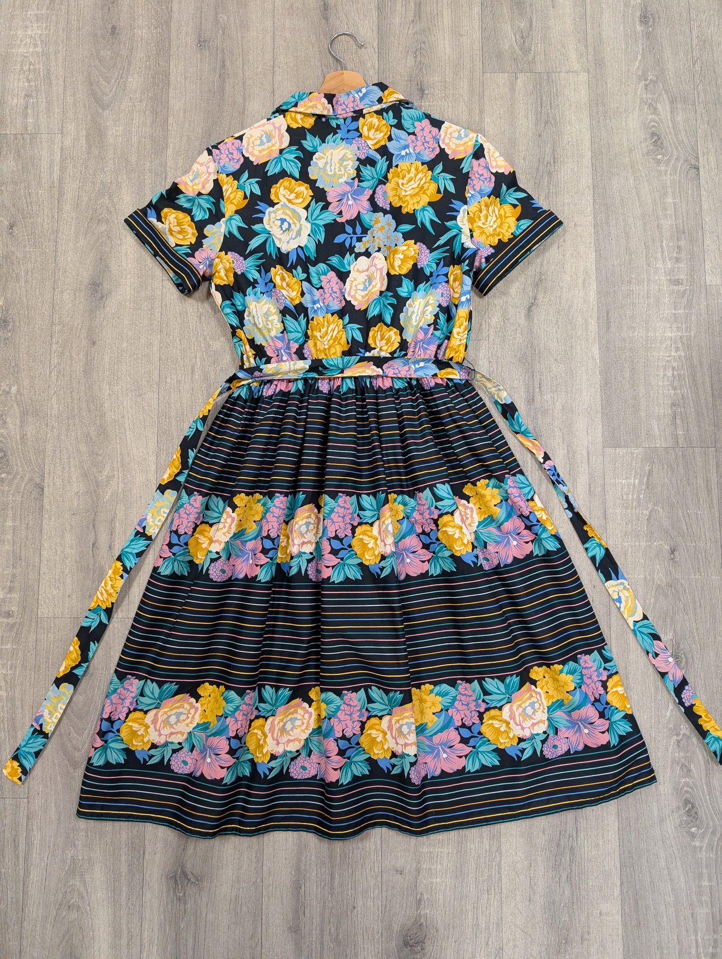 70s/80s Trina Lewis & Marjon Couture cotton dress - M/12