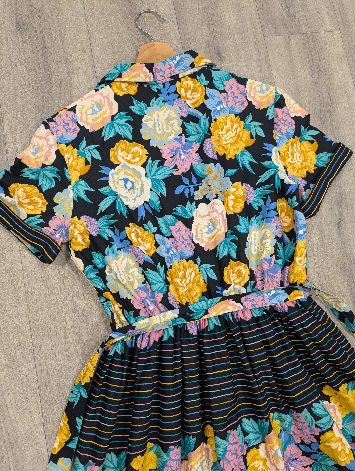70s/80s Trina Lewis & Marjon Couture cotton dress - M/12