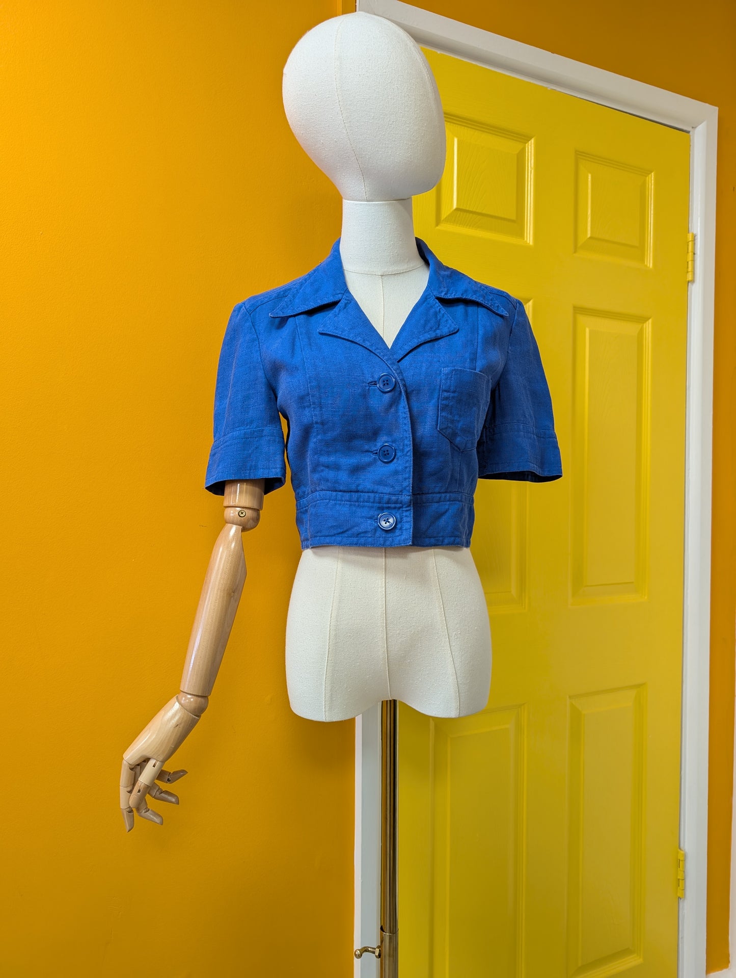 1970s Marion Foale and Sally Tuffin blue jacket - XS/S