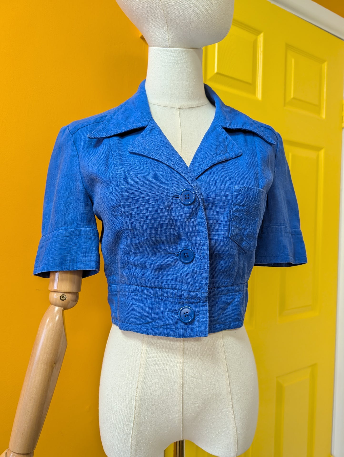 1970s Marion Foale and Sally Tuffin blue jacket - XS/S