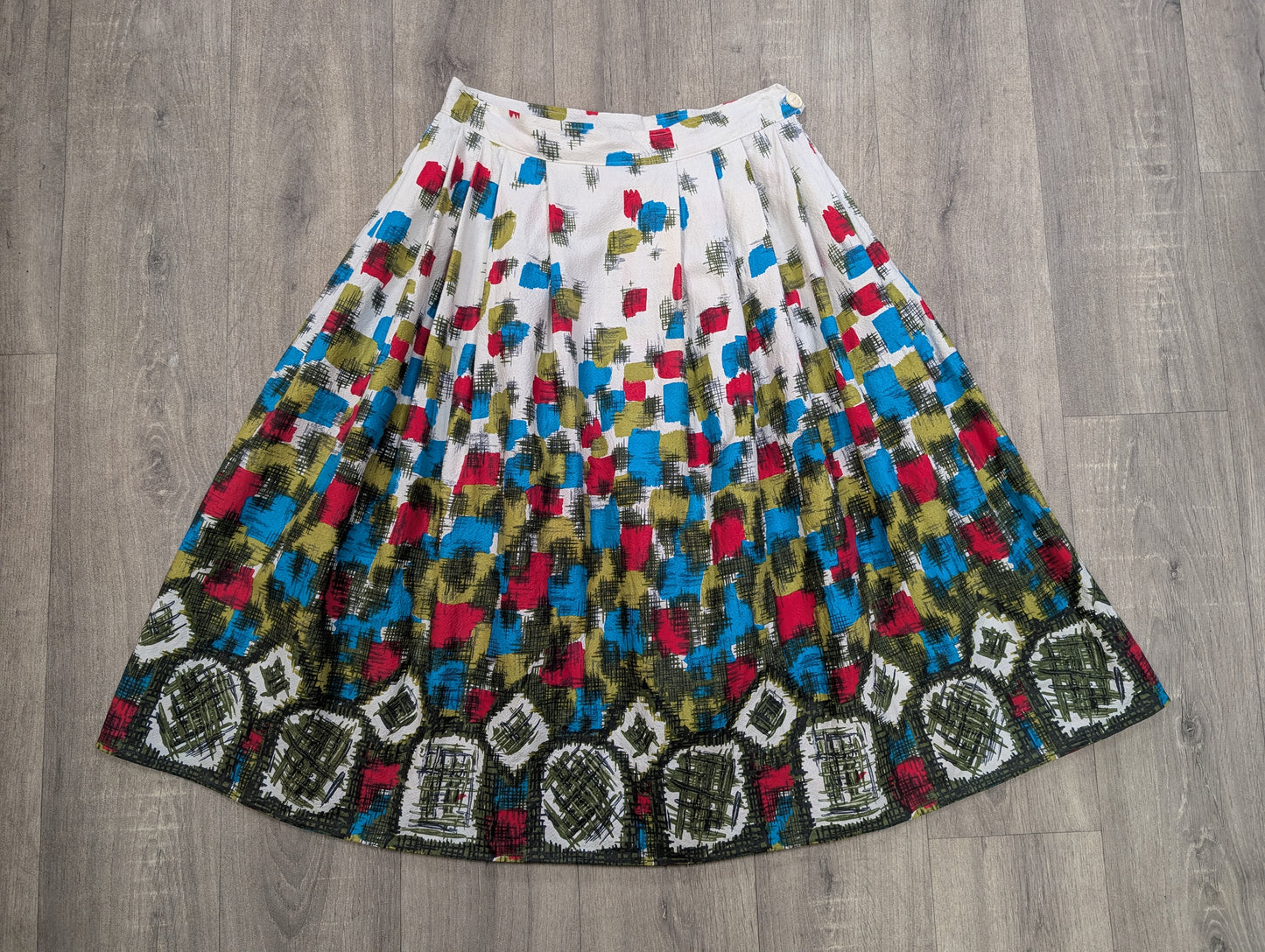 50s/60s cotton skirt - 28" waist