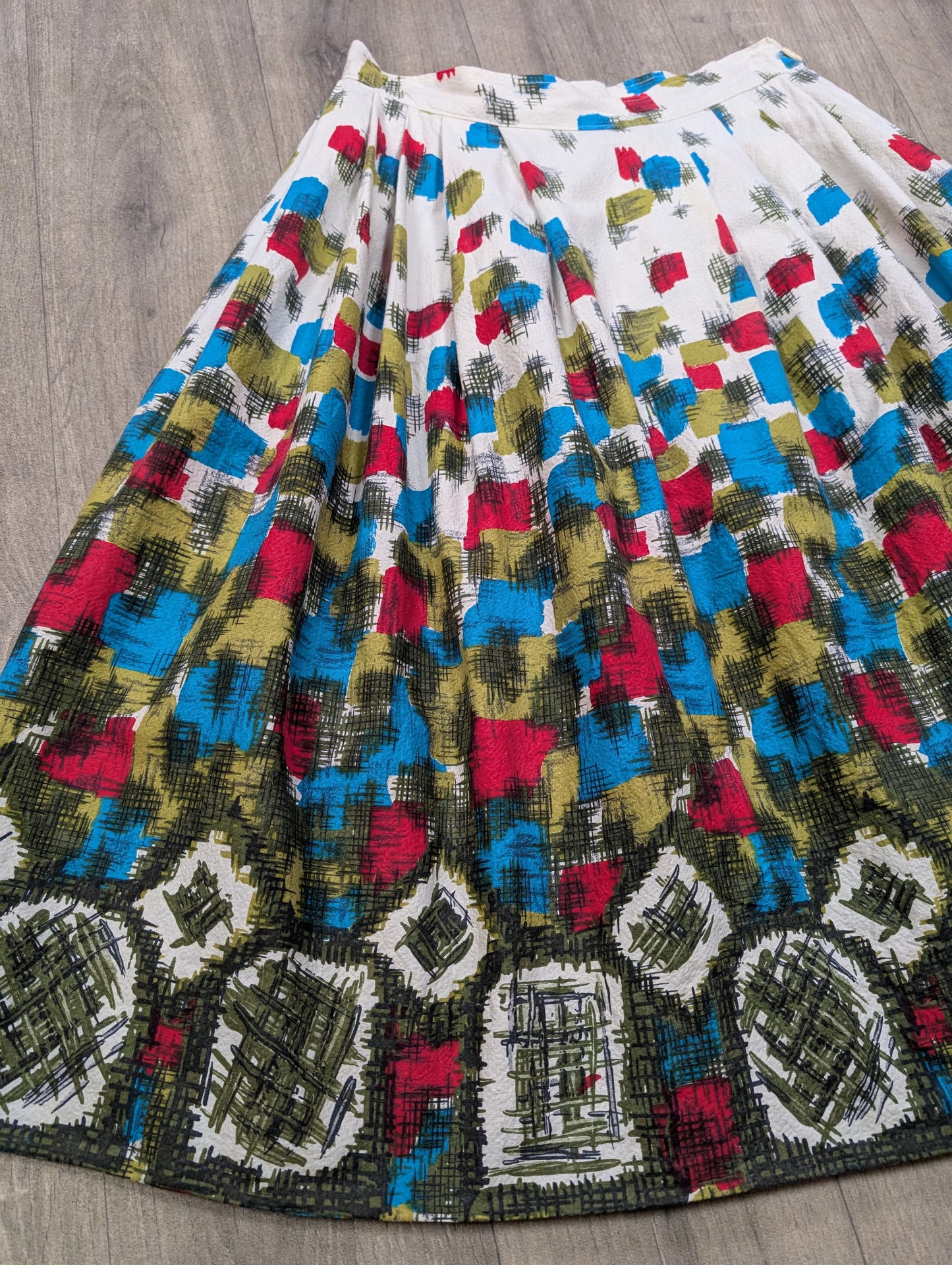 50s/60s cotton skirt - 28" waist