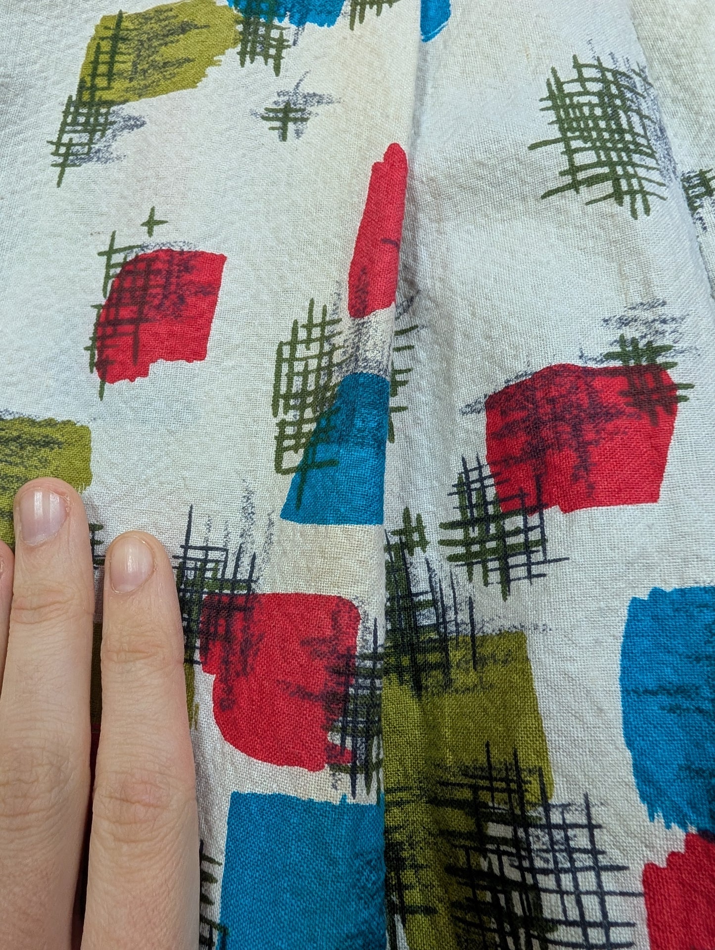 50s/60s cotton skirt - 28" waist