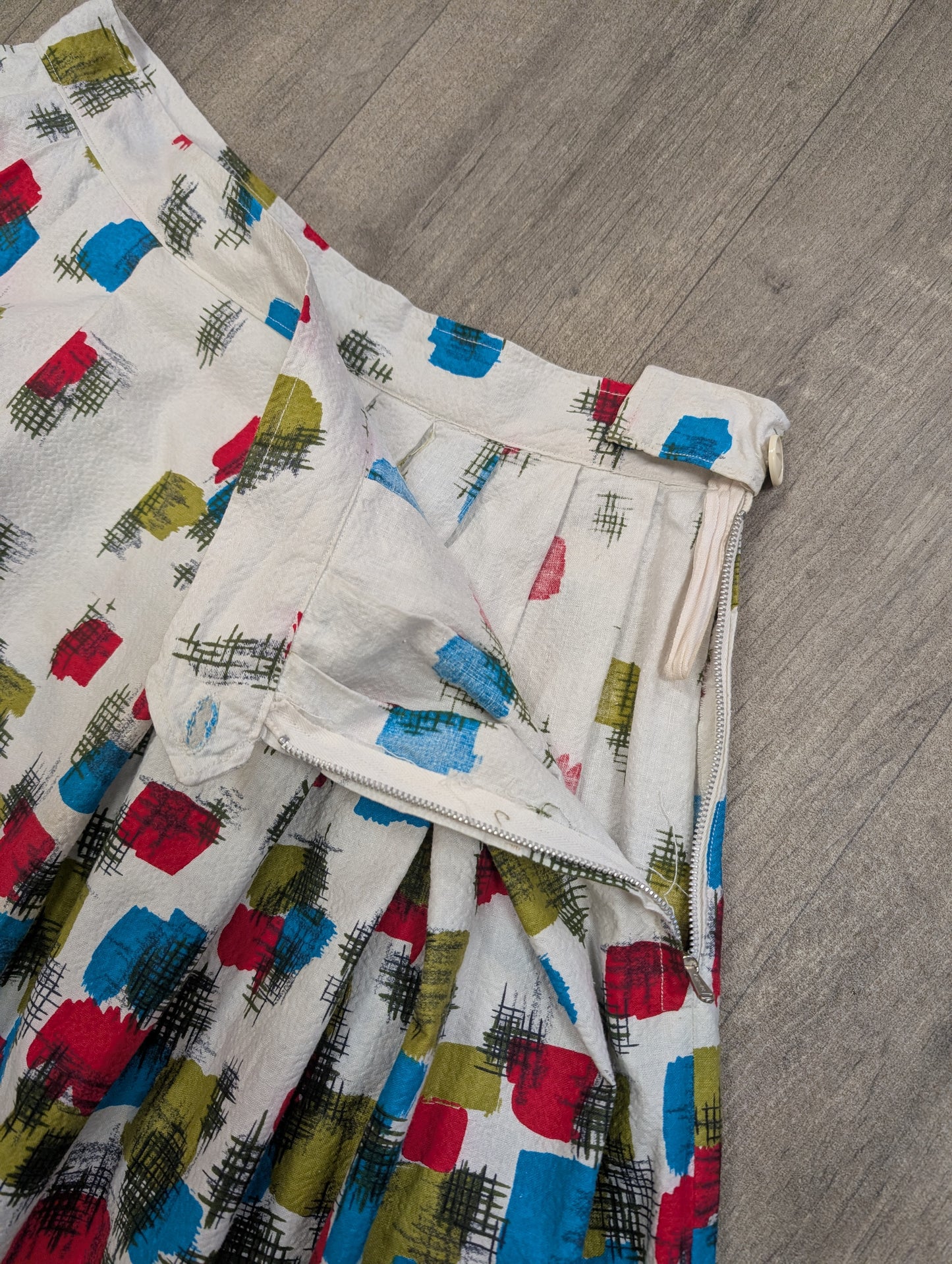 50s/60s cotton skirt - 28" waist