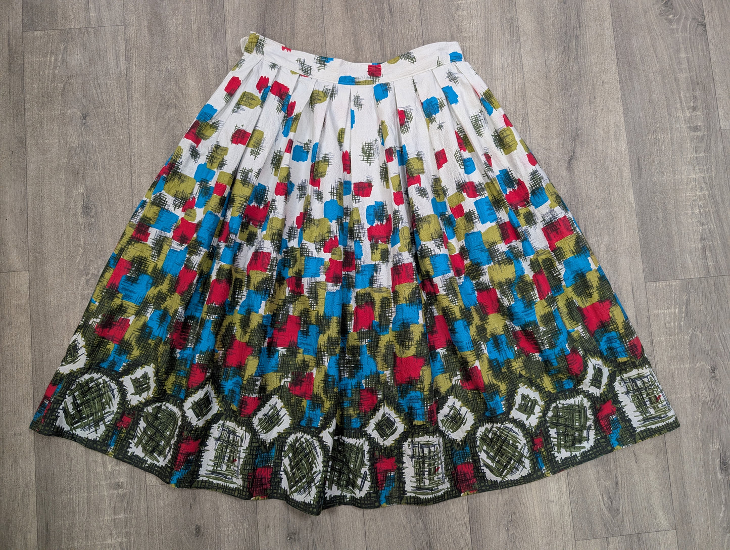 50s/60s cotton skirt - 28" waist