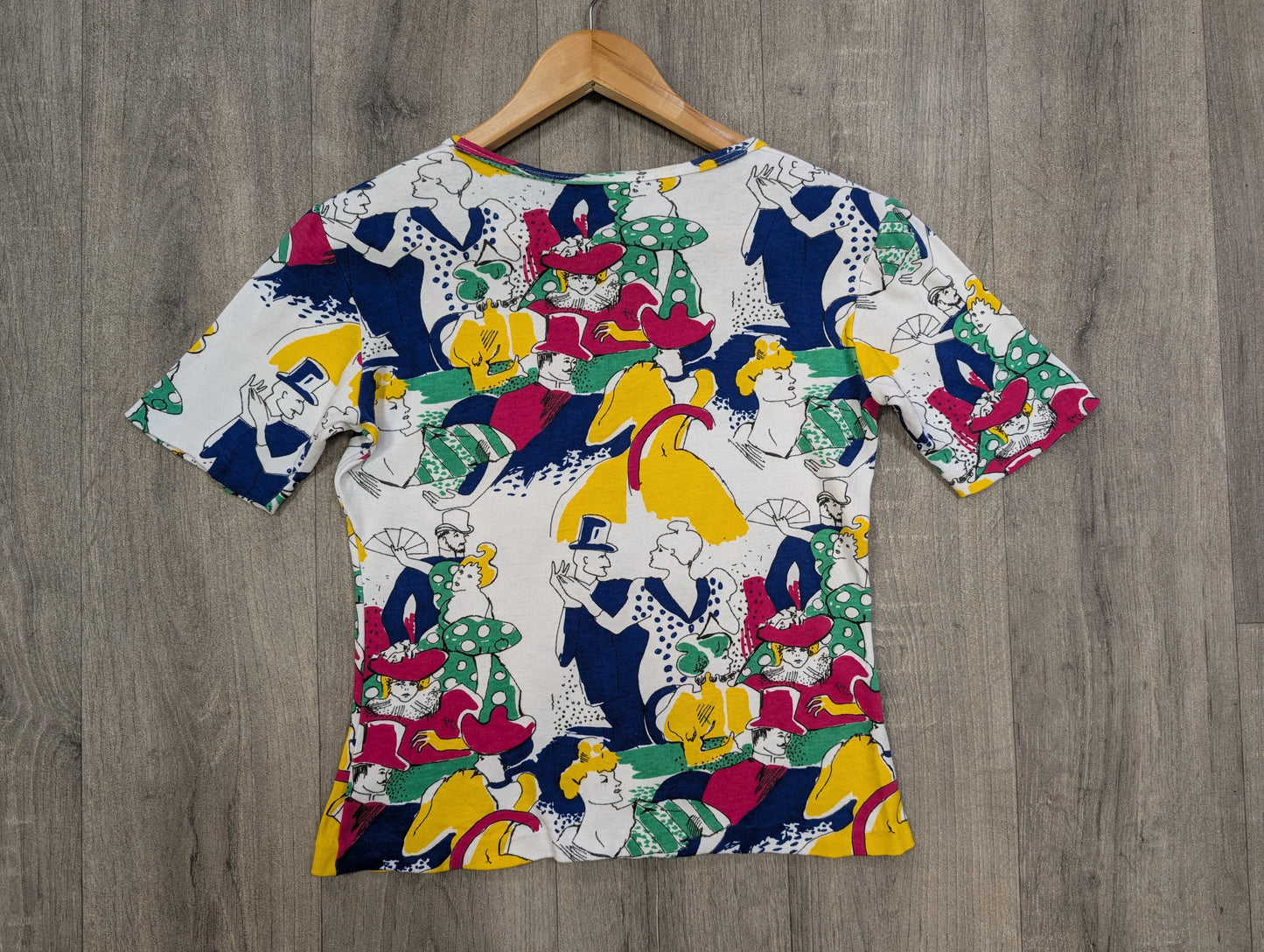 Epic 1970s novelty print cotton t-shirt - S/M