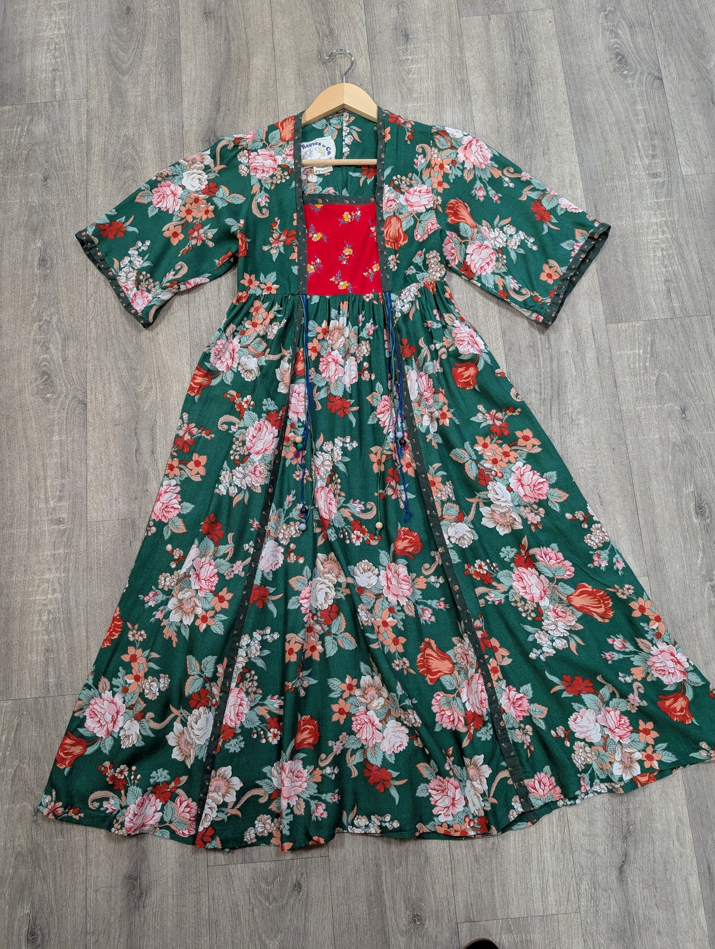 1970s Ann Reeves & Co floral dress - S/8
