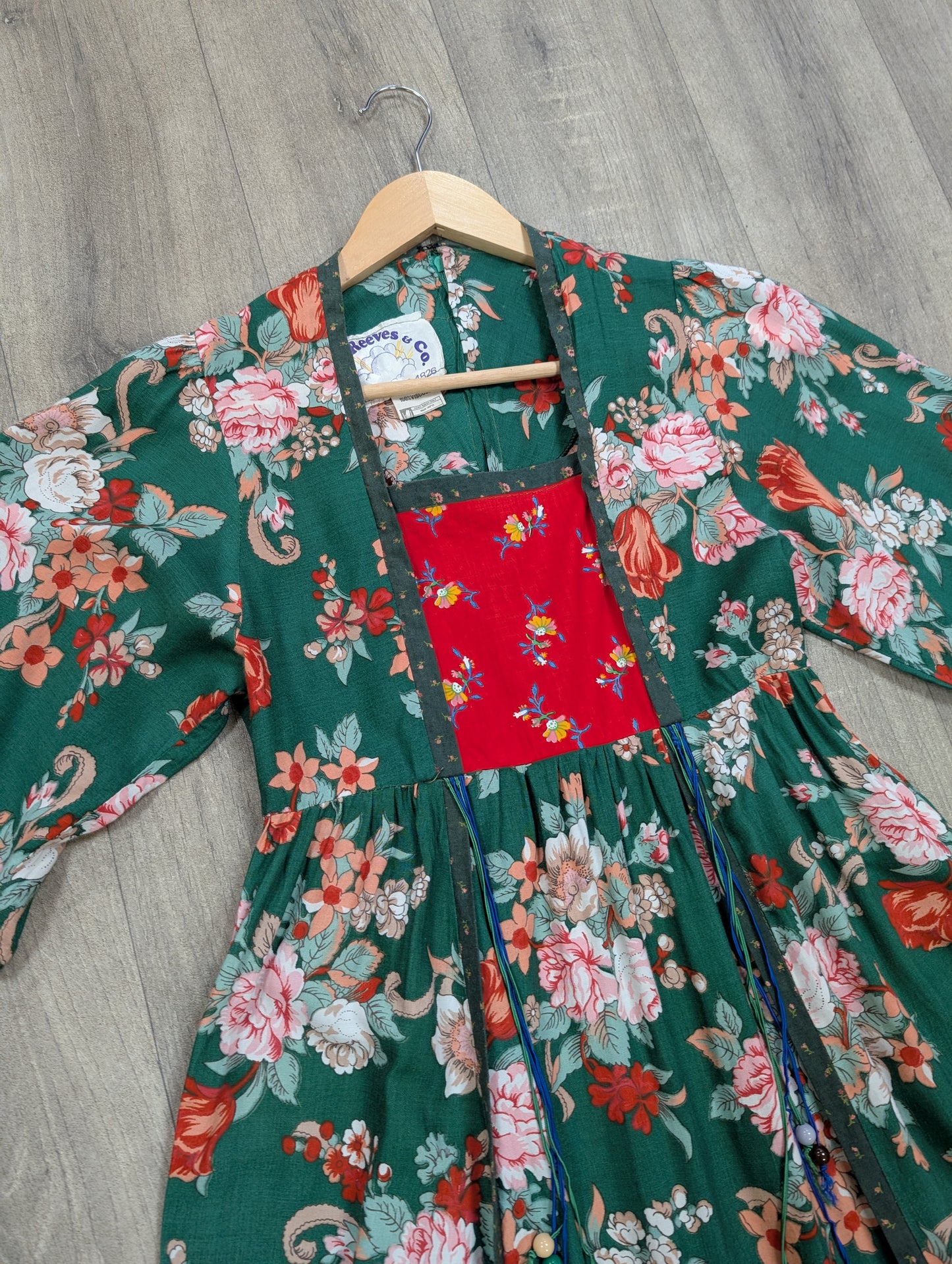 1970s Ann Reeves & Co floral dress - S/8