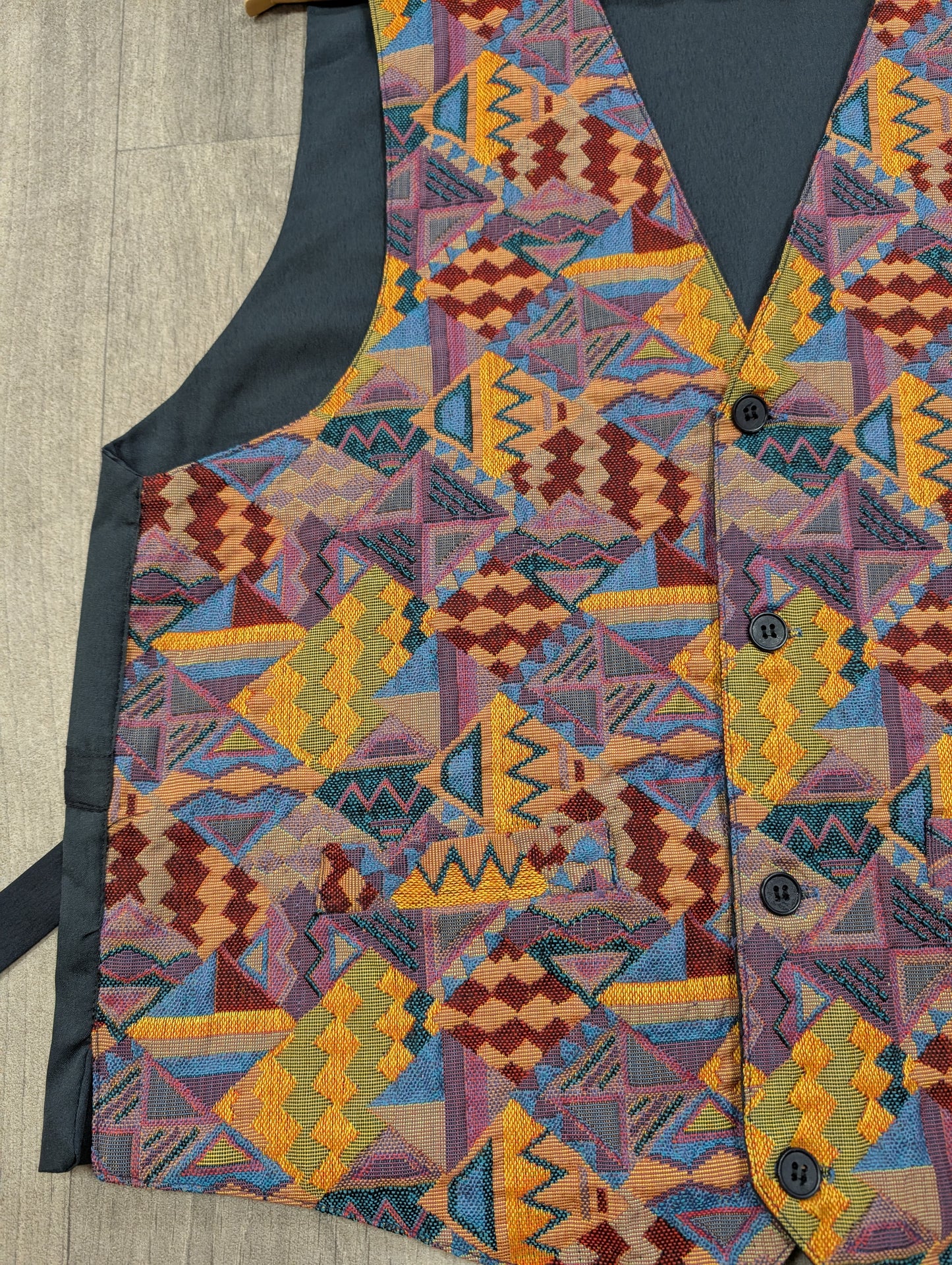 1980s City patterned waistcoat