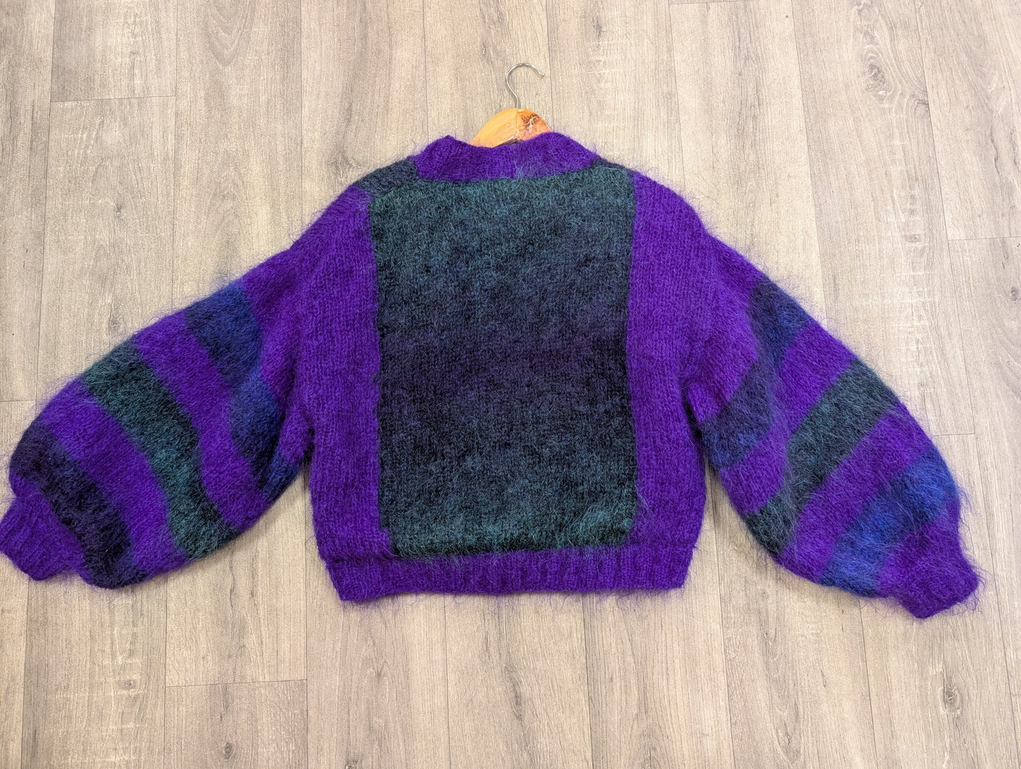 1980s purple mohair cardigan - M