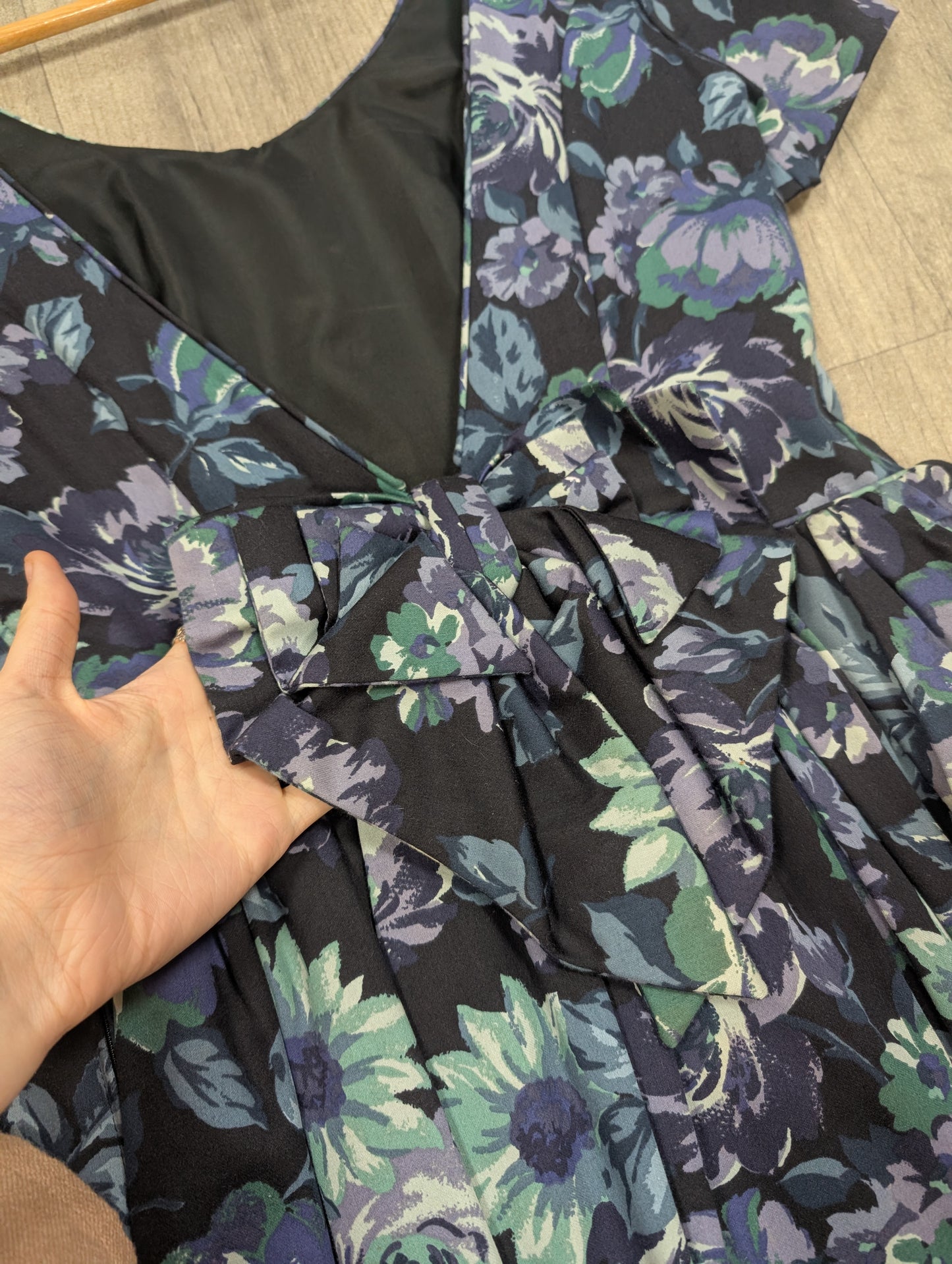 1980s Laura Ashley bow back floral dress - S/8/10