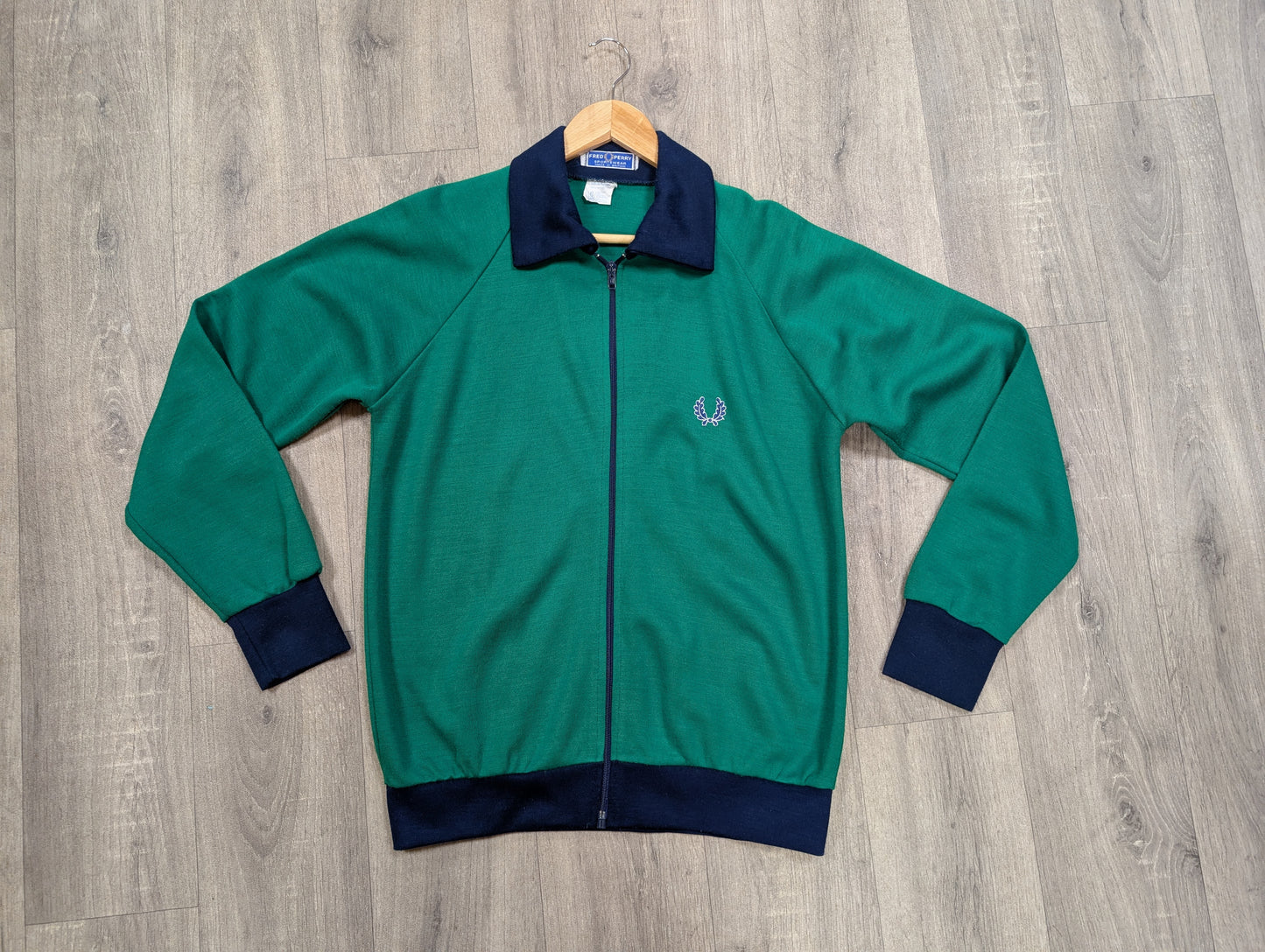 1970s Fred Perry green/navy blue jacket
