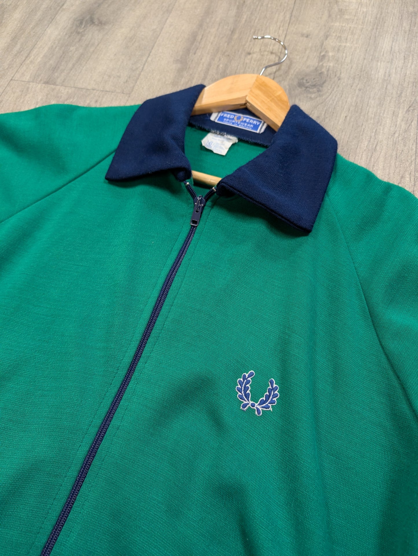 1970s Fred Perry green/navy blue jacket