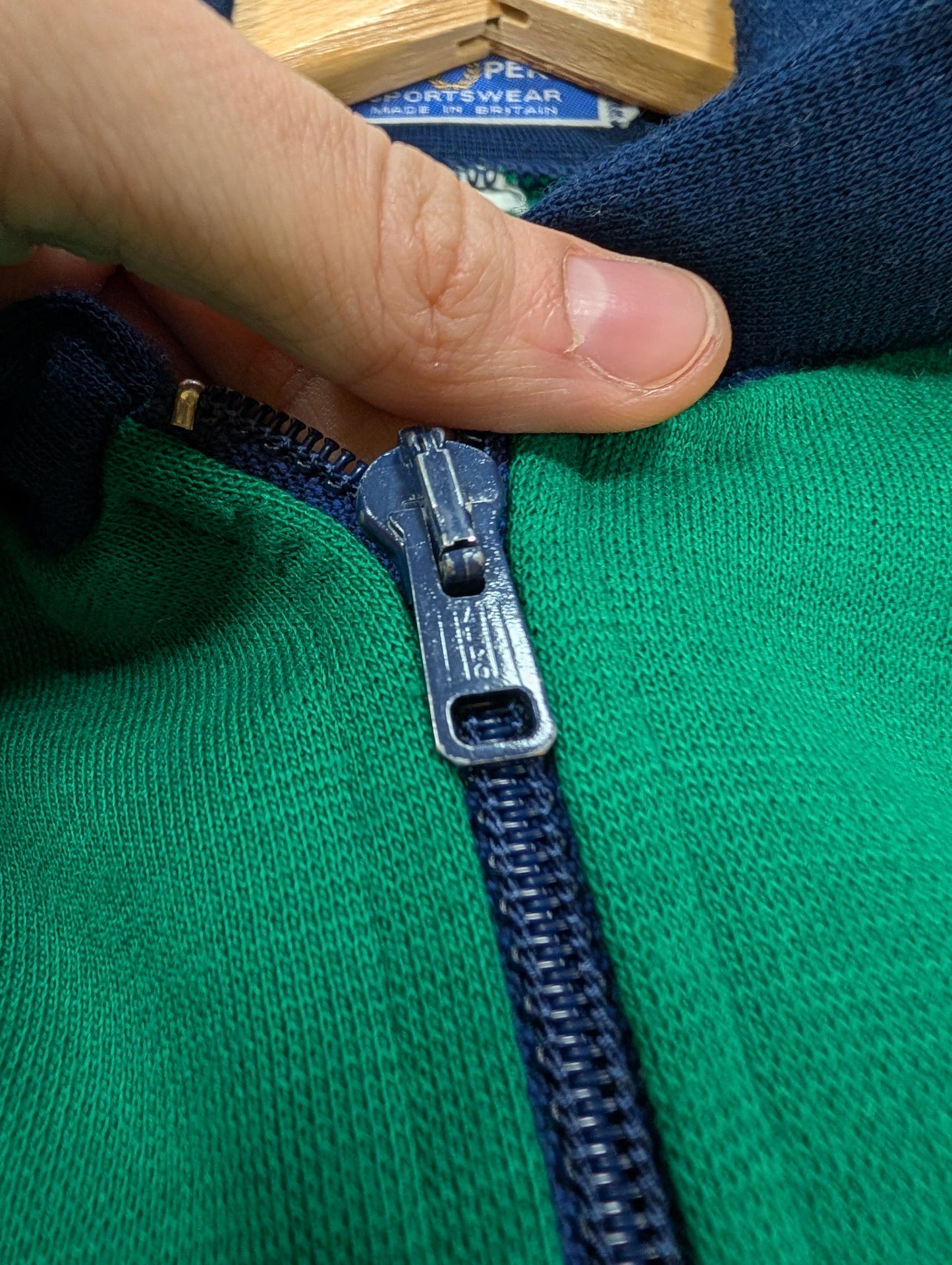 1970s Fred Perry green/navy blue jacket