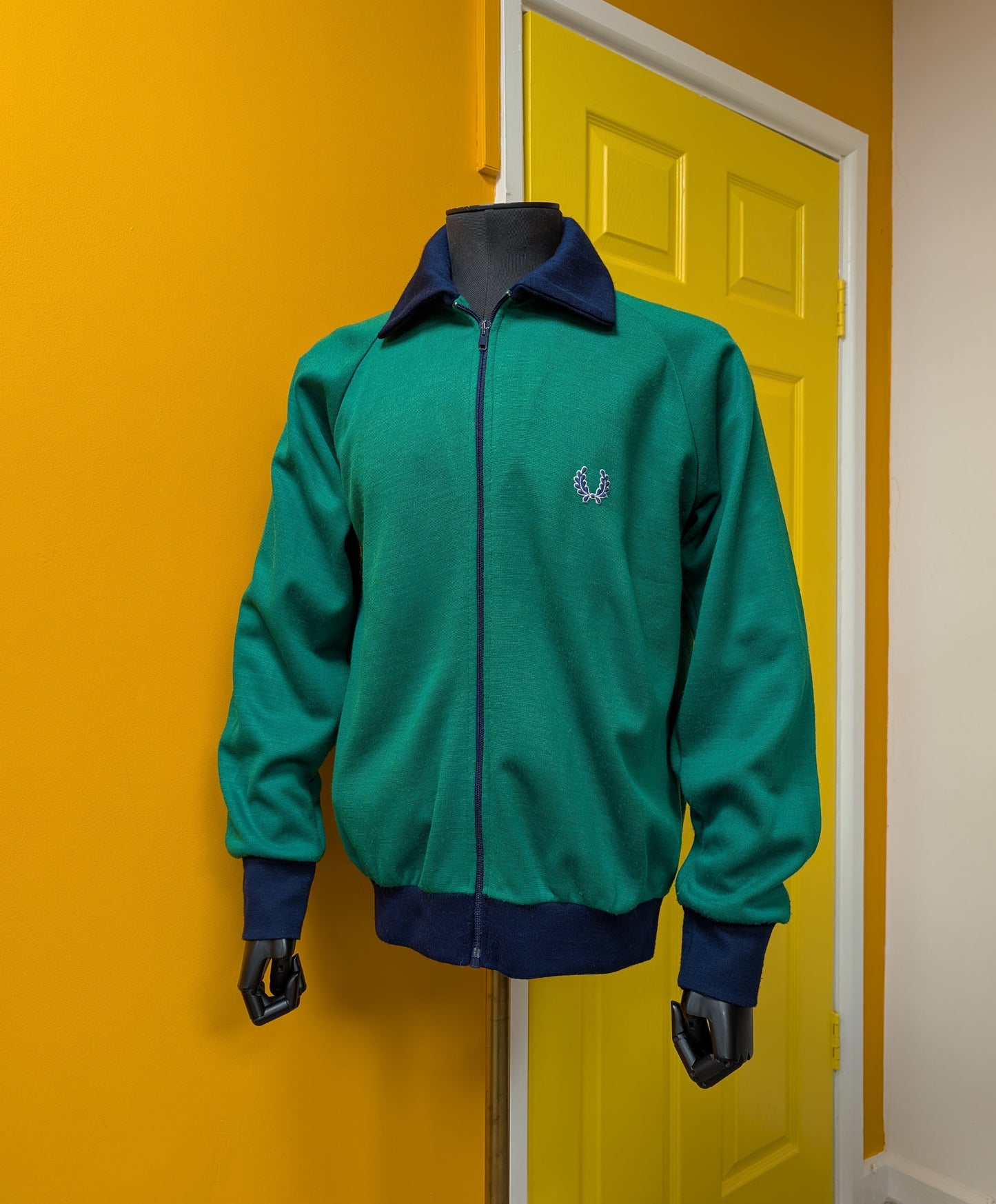 1970s Fred Perry green/navy blue jacket