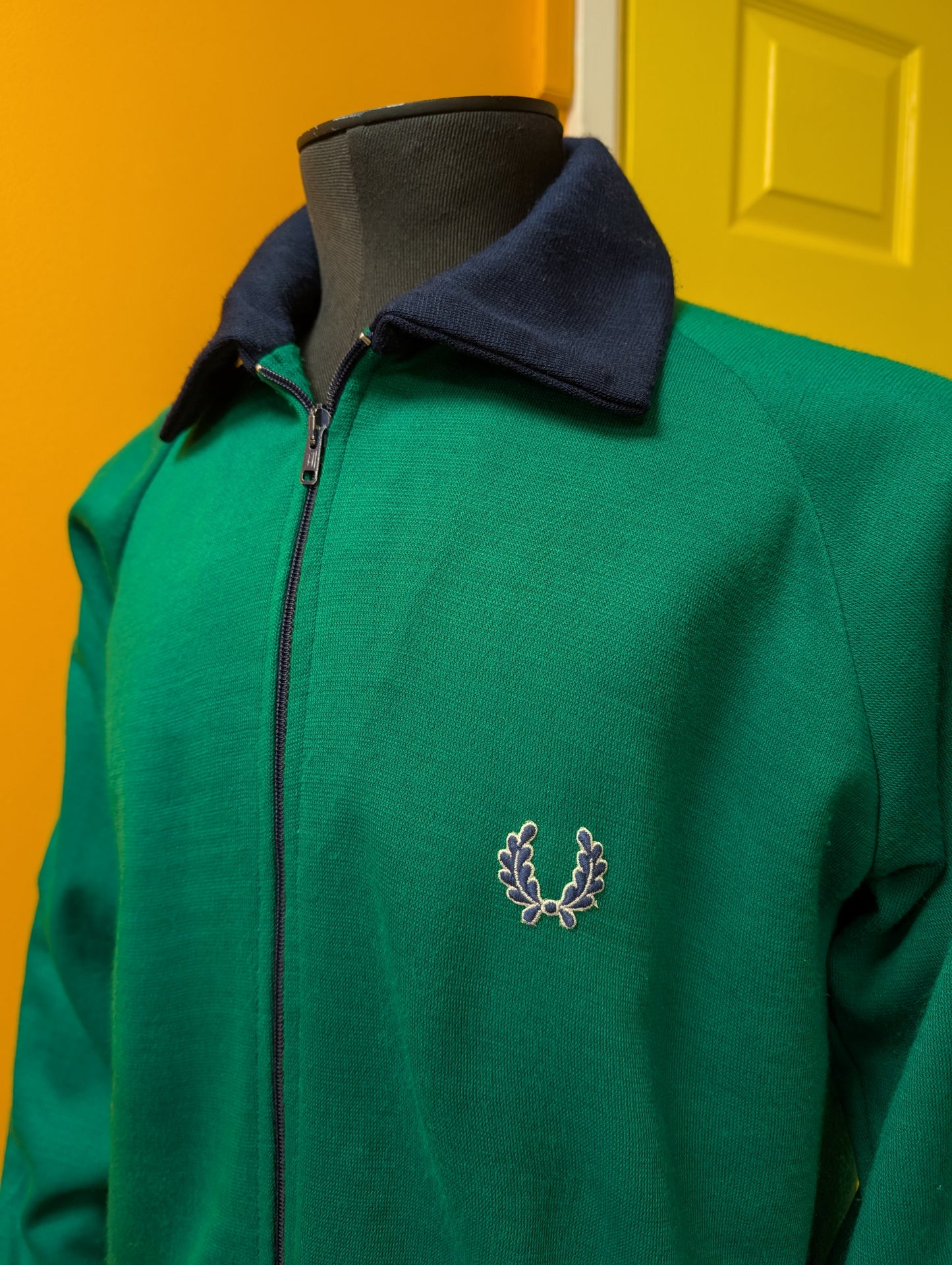 1970s Fred Perry green/navy blue jacket