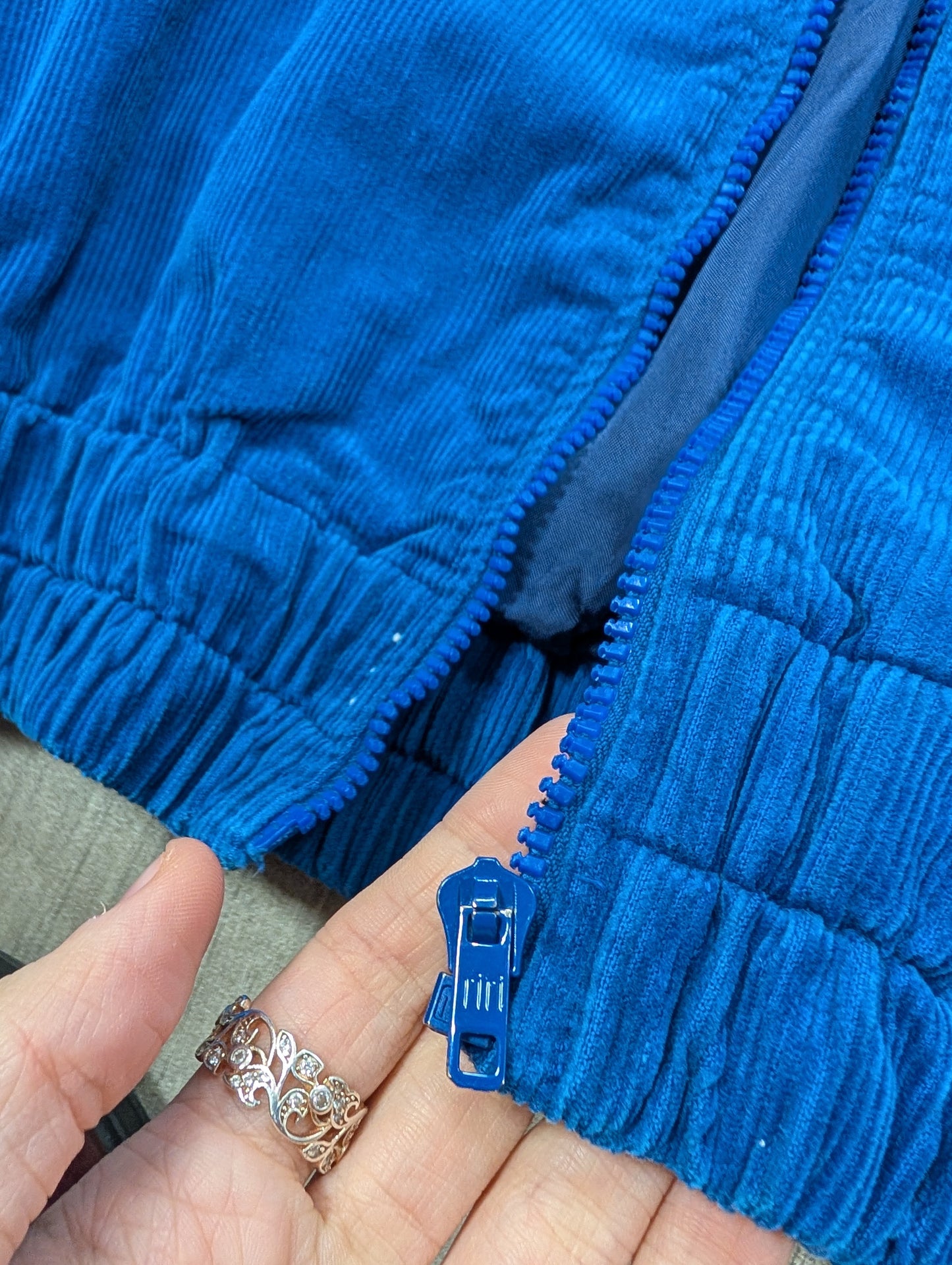 70s/80s Blue corduroy jacket - XS