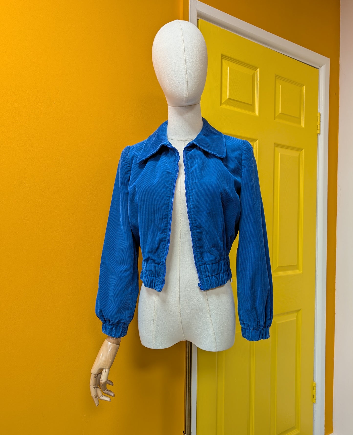 70s/80s Blue corduroy jacket - XS