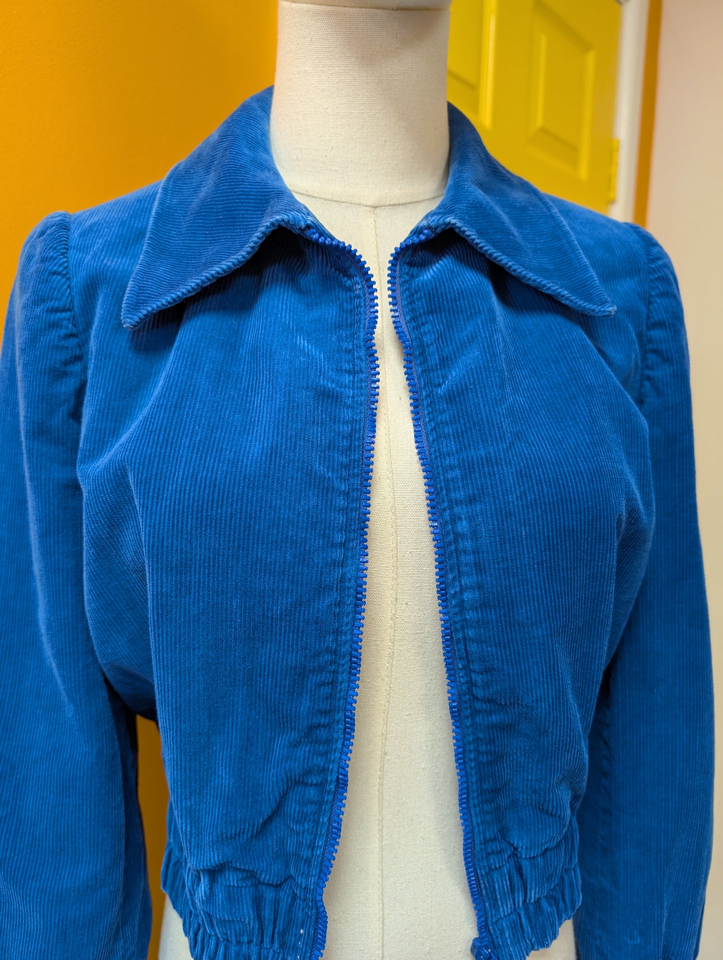 70s/80s Blue corduroy jacket - XS