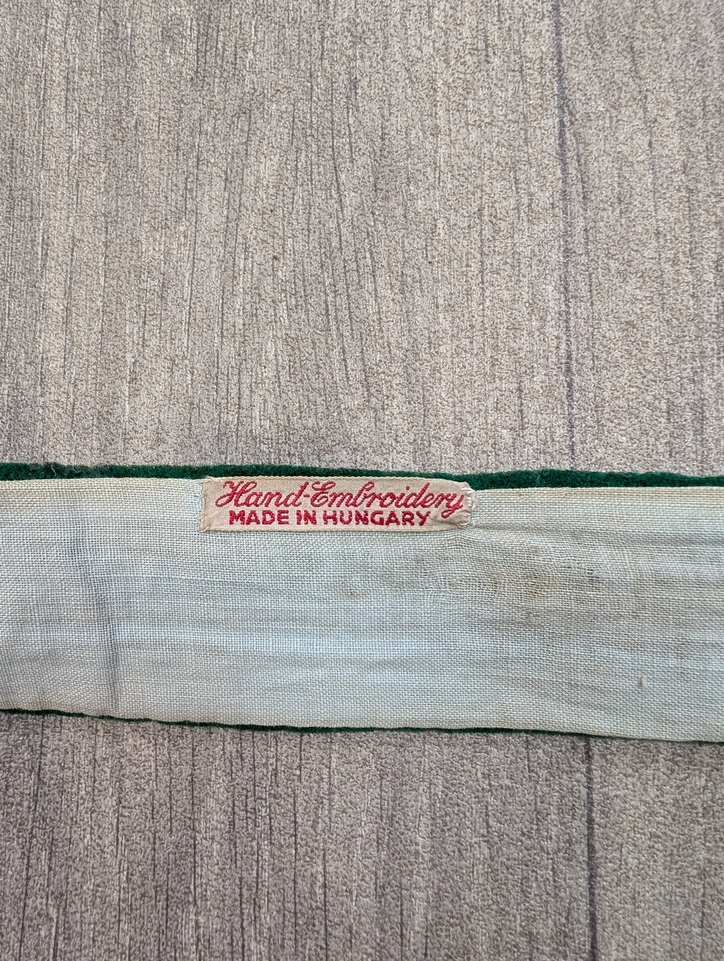 Hungarian green hand embroidered belt