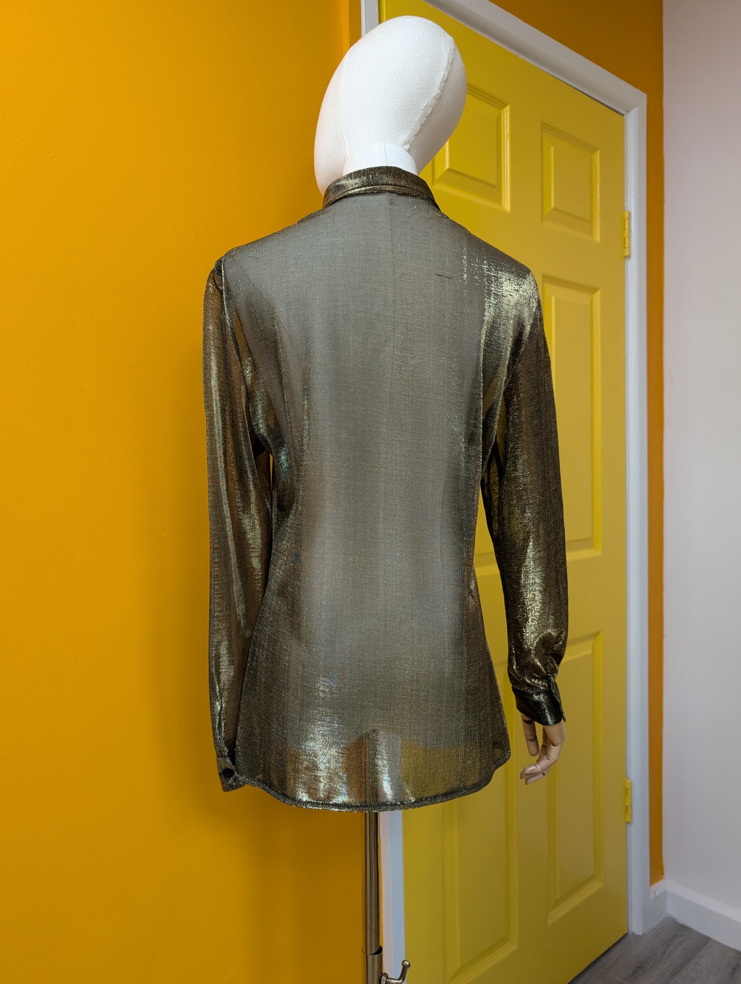 80s/90s gold shirt - S/M