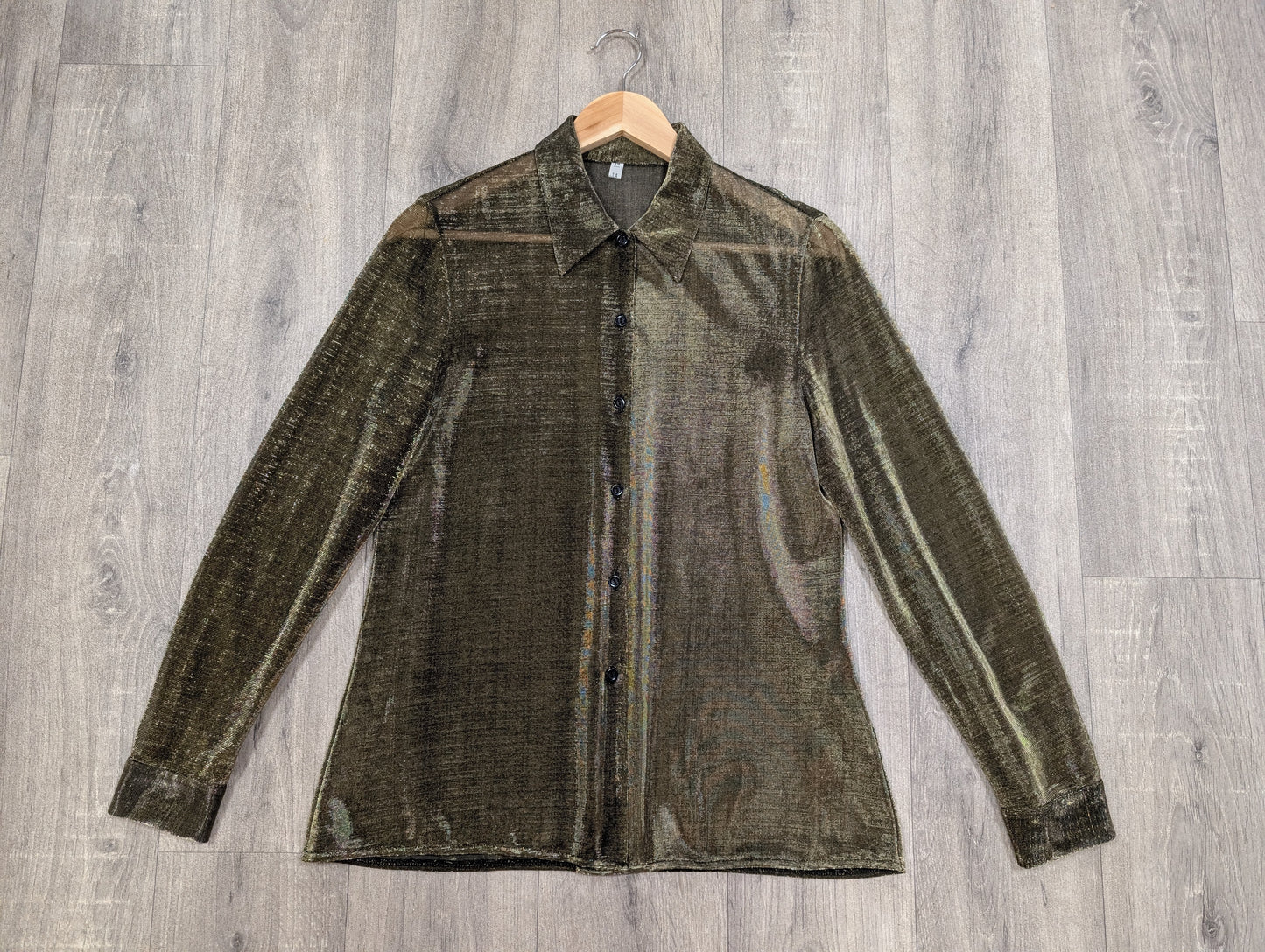 80s/90s gold shirt - S/M