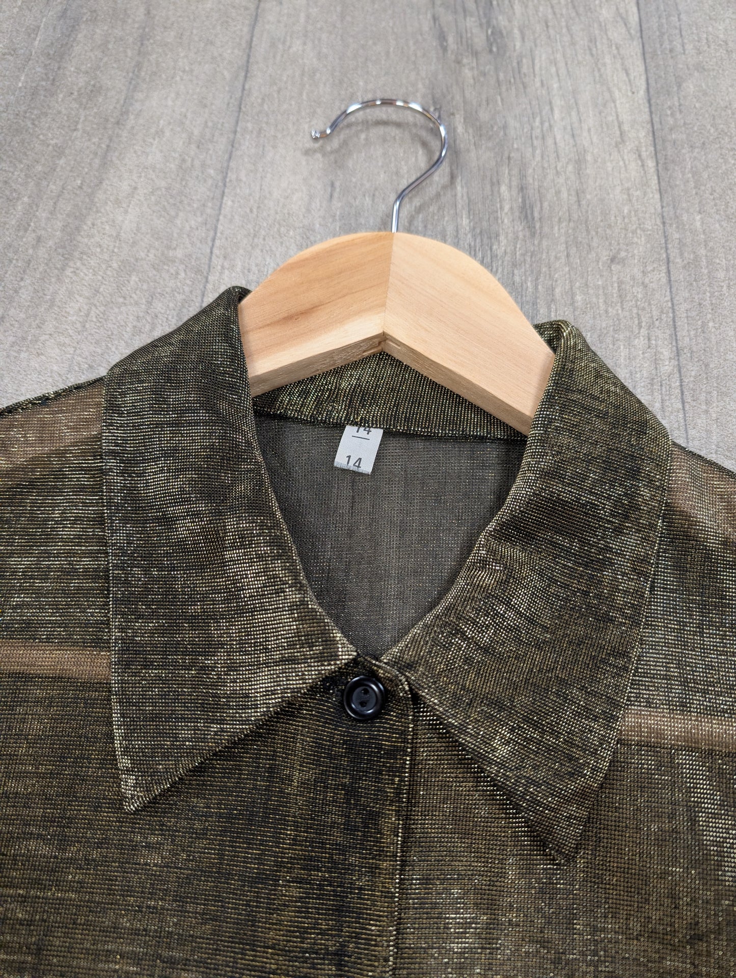 80s/90s gold shirt - S/M
