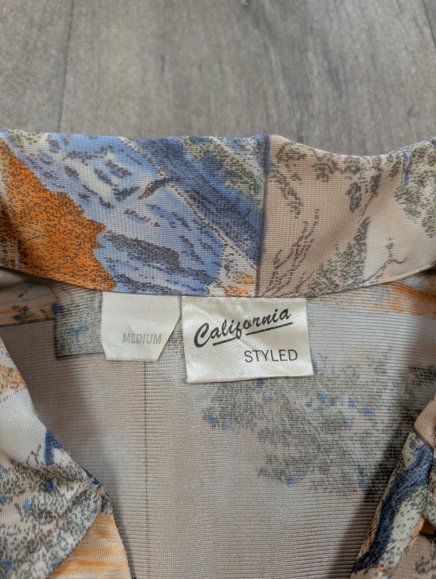 1970s California novelty tree print shirt