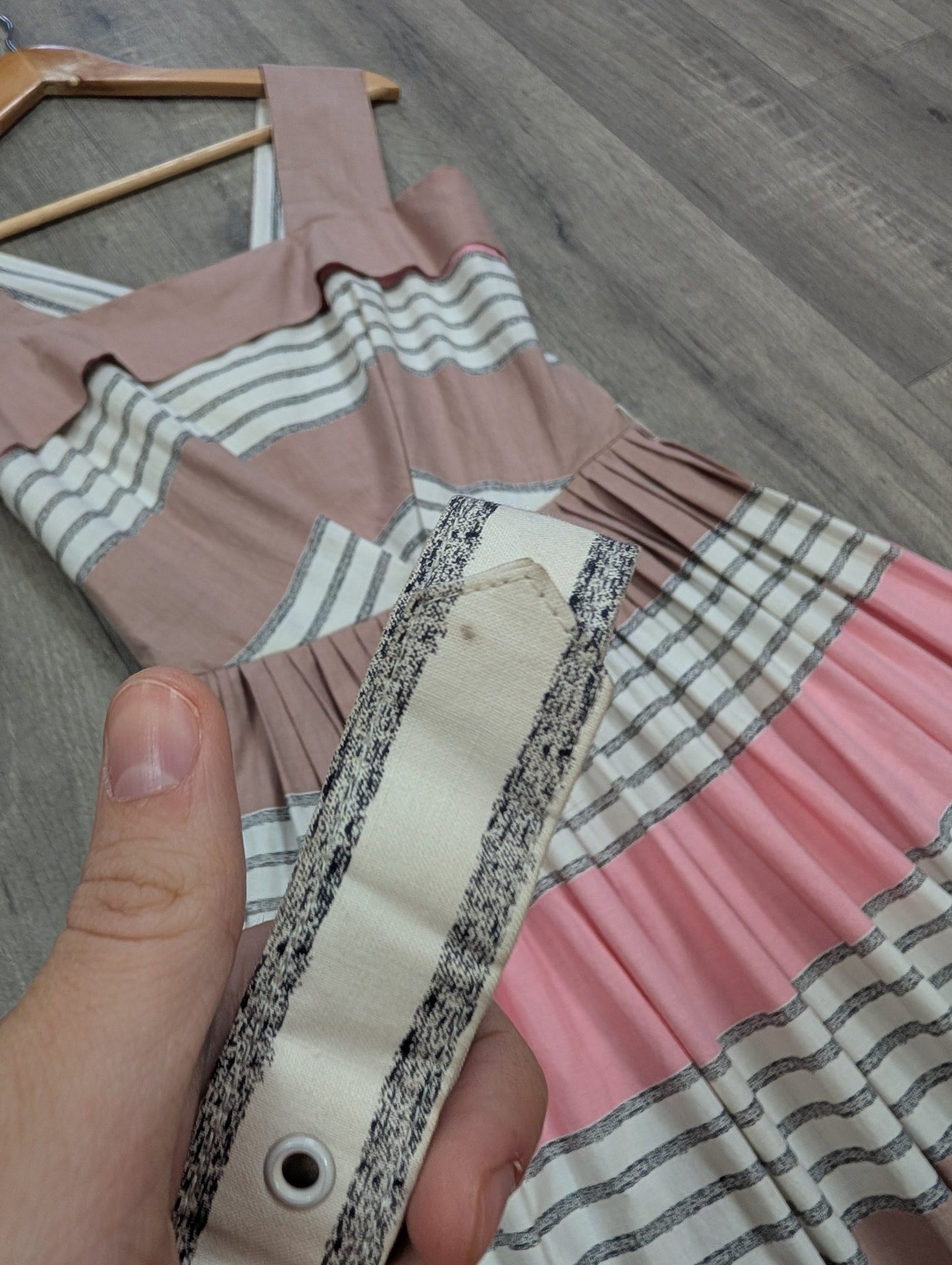1950s Holyrood cotton dress and belt- XS/6