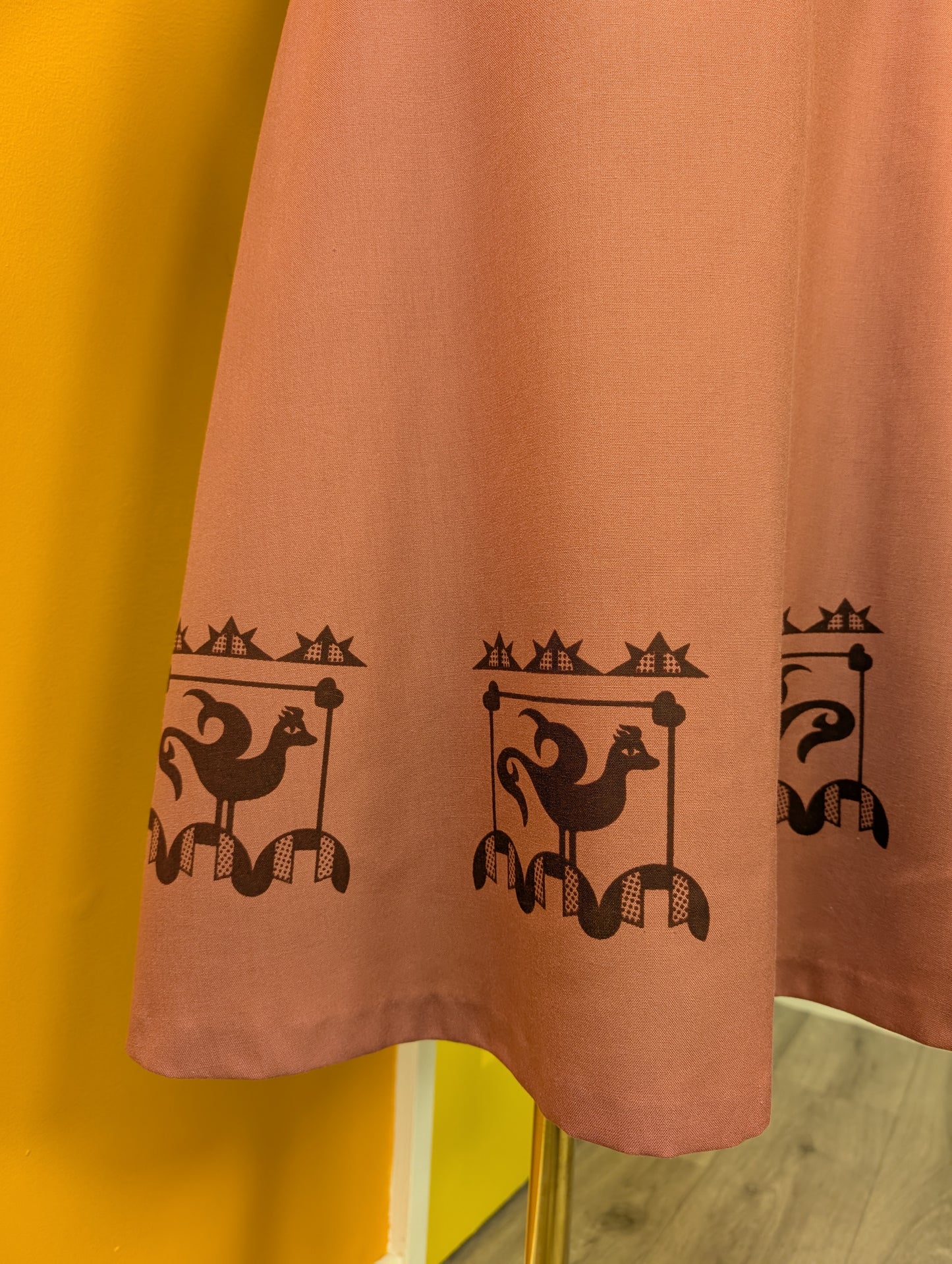 70s/80s dusky pink dress and belt - S/8/10