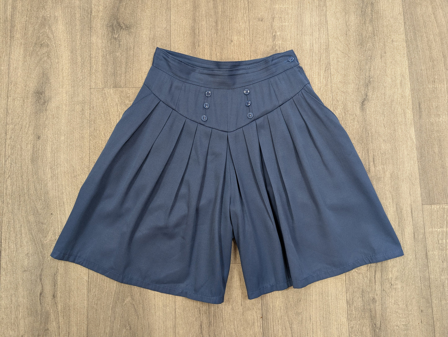 1980s Nafta Line blue culotte shorts - 24" waist /6
