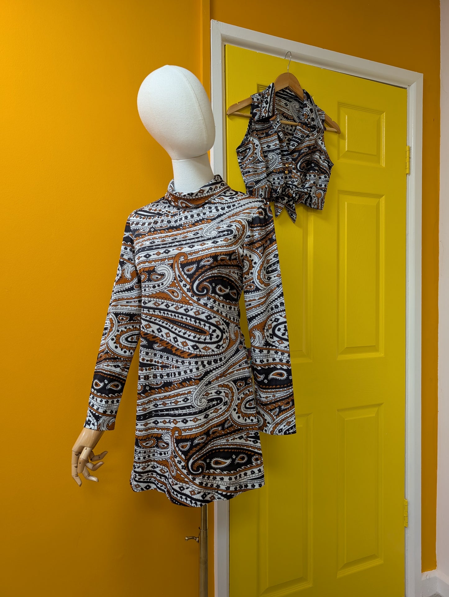 1960s St Michael paisley nylon 2 piece - XS/S