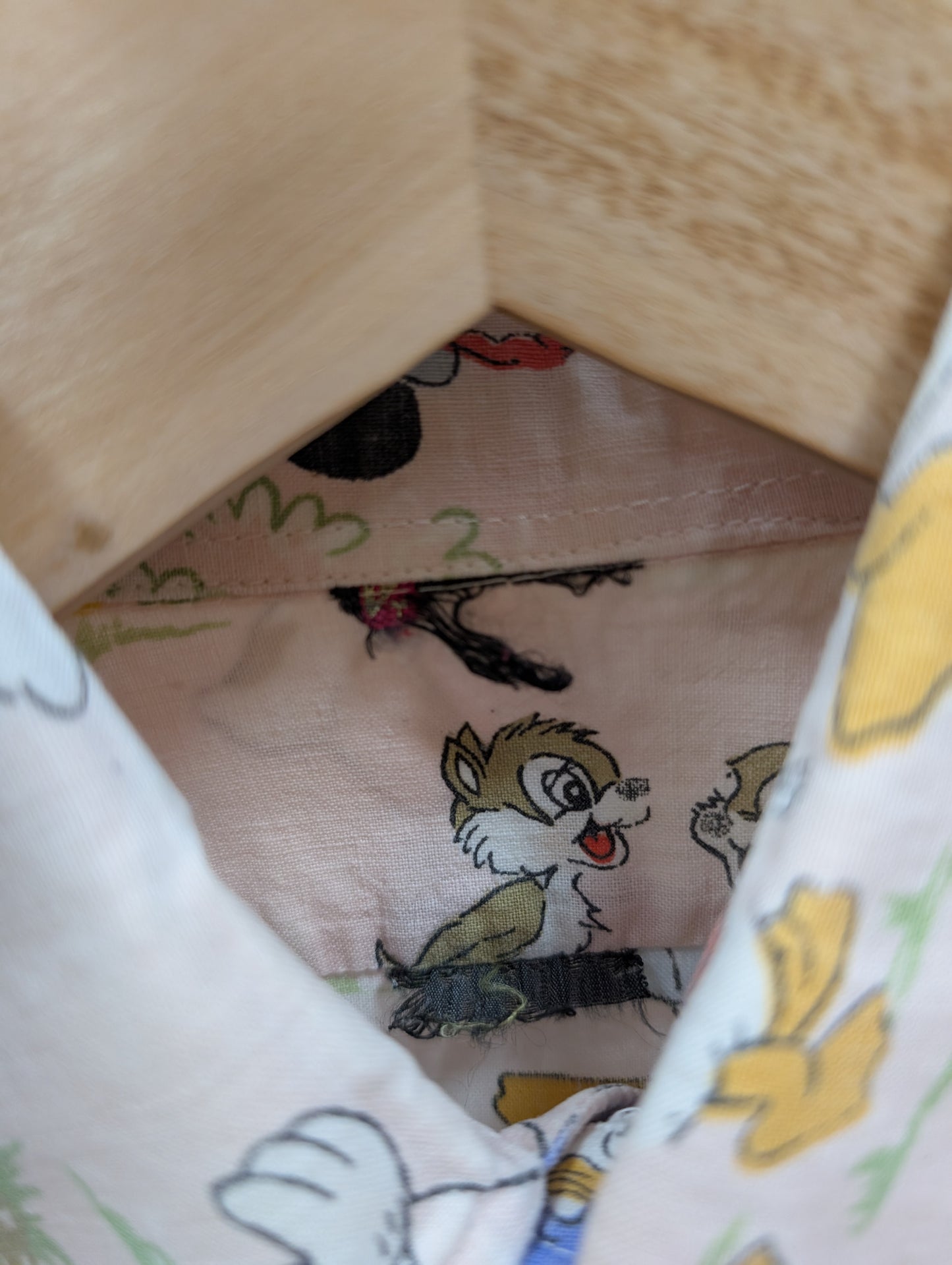 60s/70s Disney print cotton beagle collar shirt