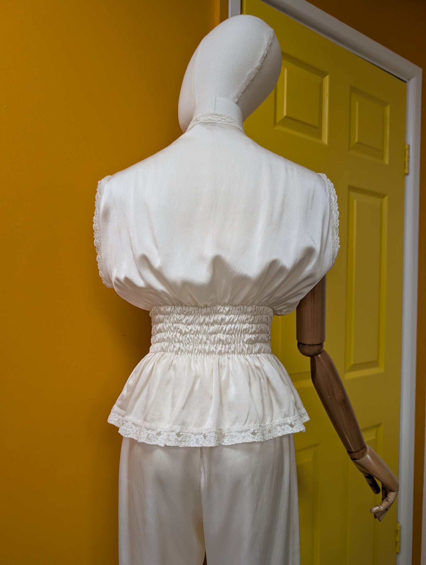 70s/80s Julia Grahame pure silk top and trouser set - XS/S