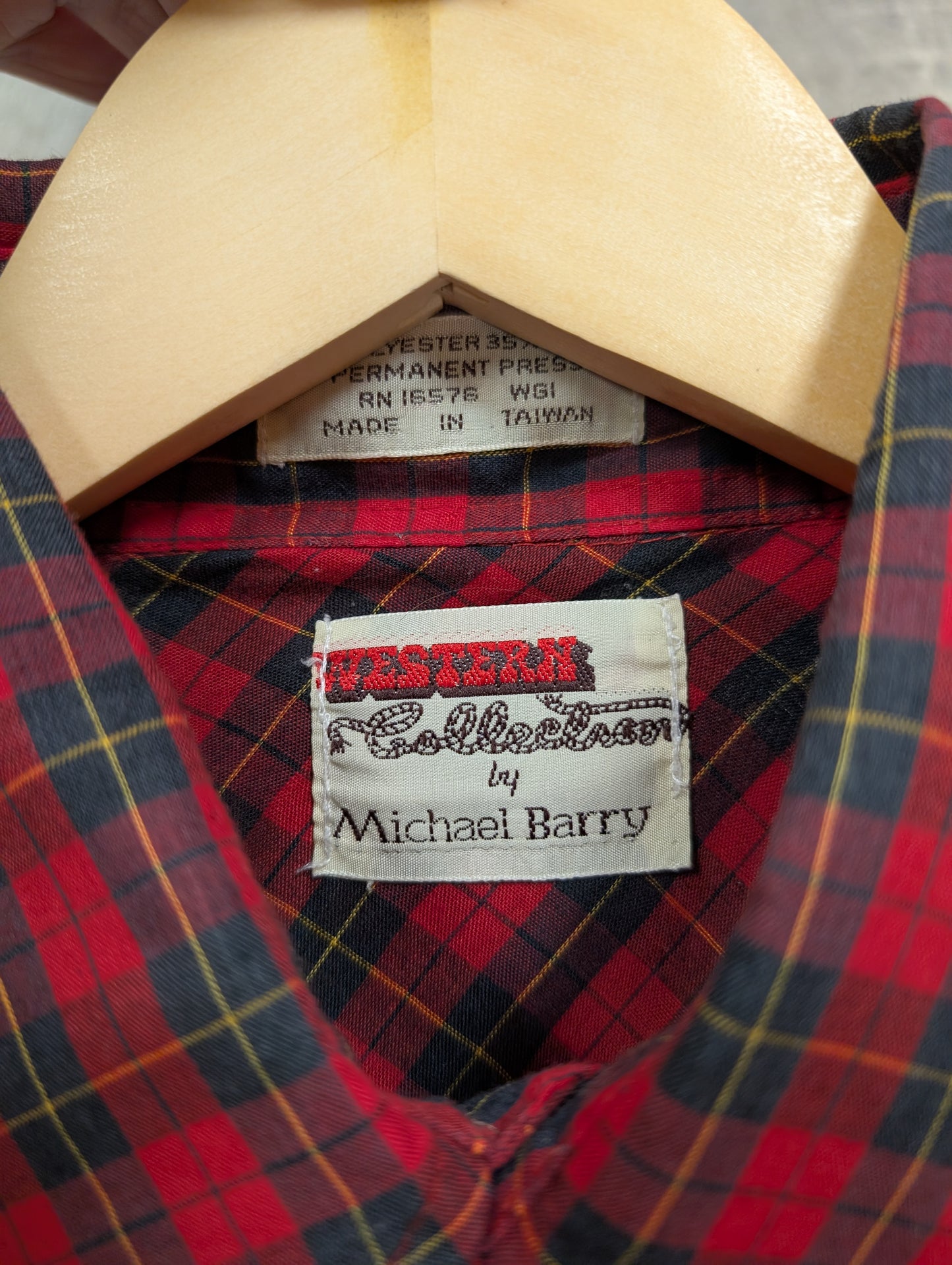 1970s Western Collection by Michael Barry red check shirt