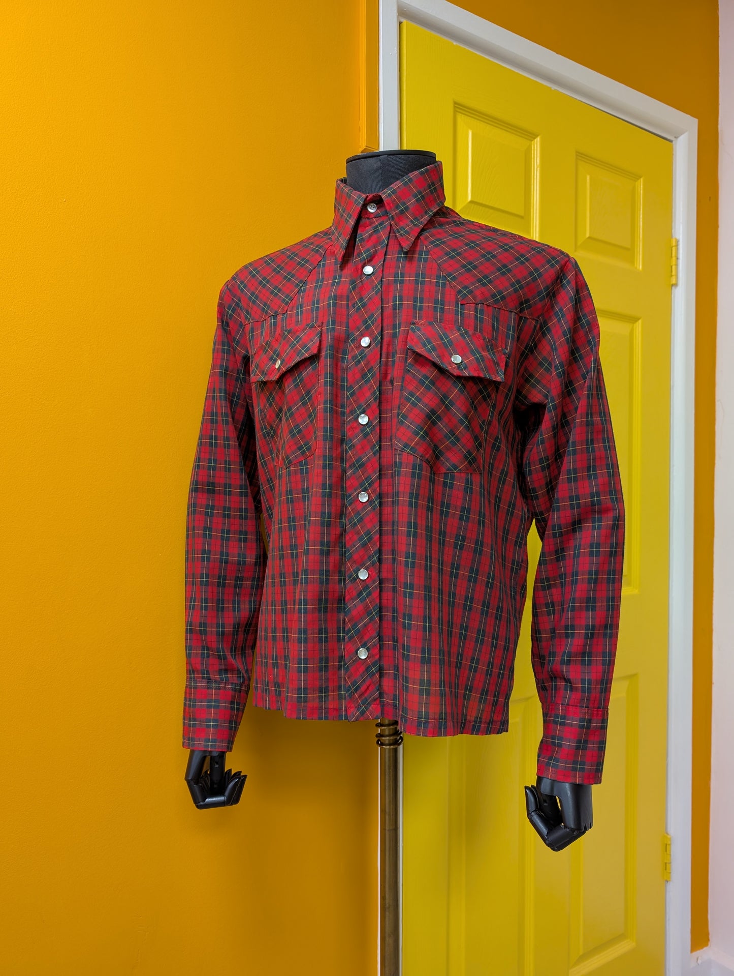 1970s Western Collection by Michael Barry red check shirt