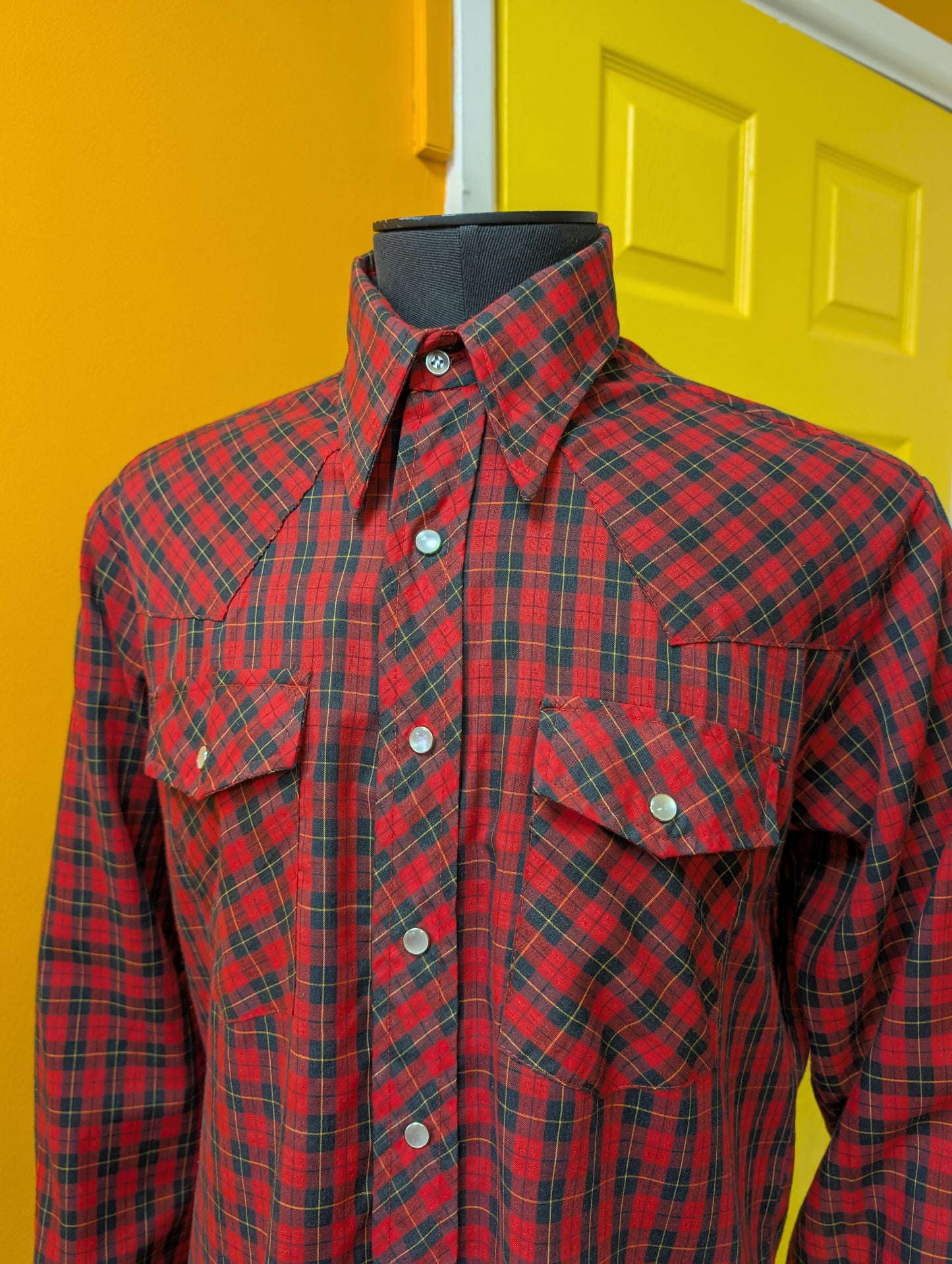 1970s Western Collection by Michael Barry red check shirt