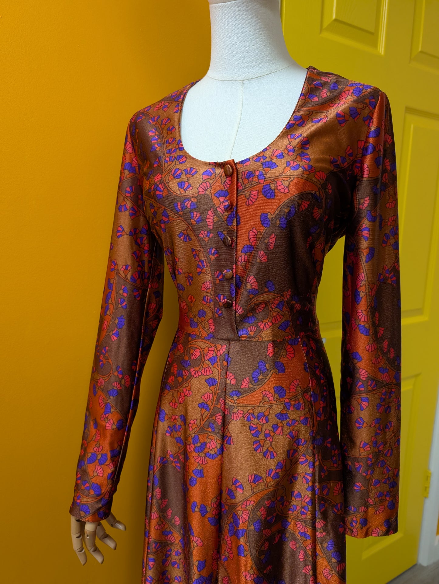 1970s psychedelic dress - S/8/10