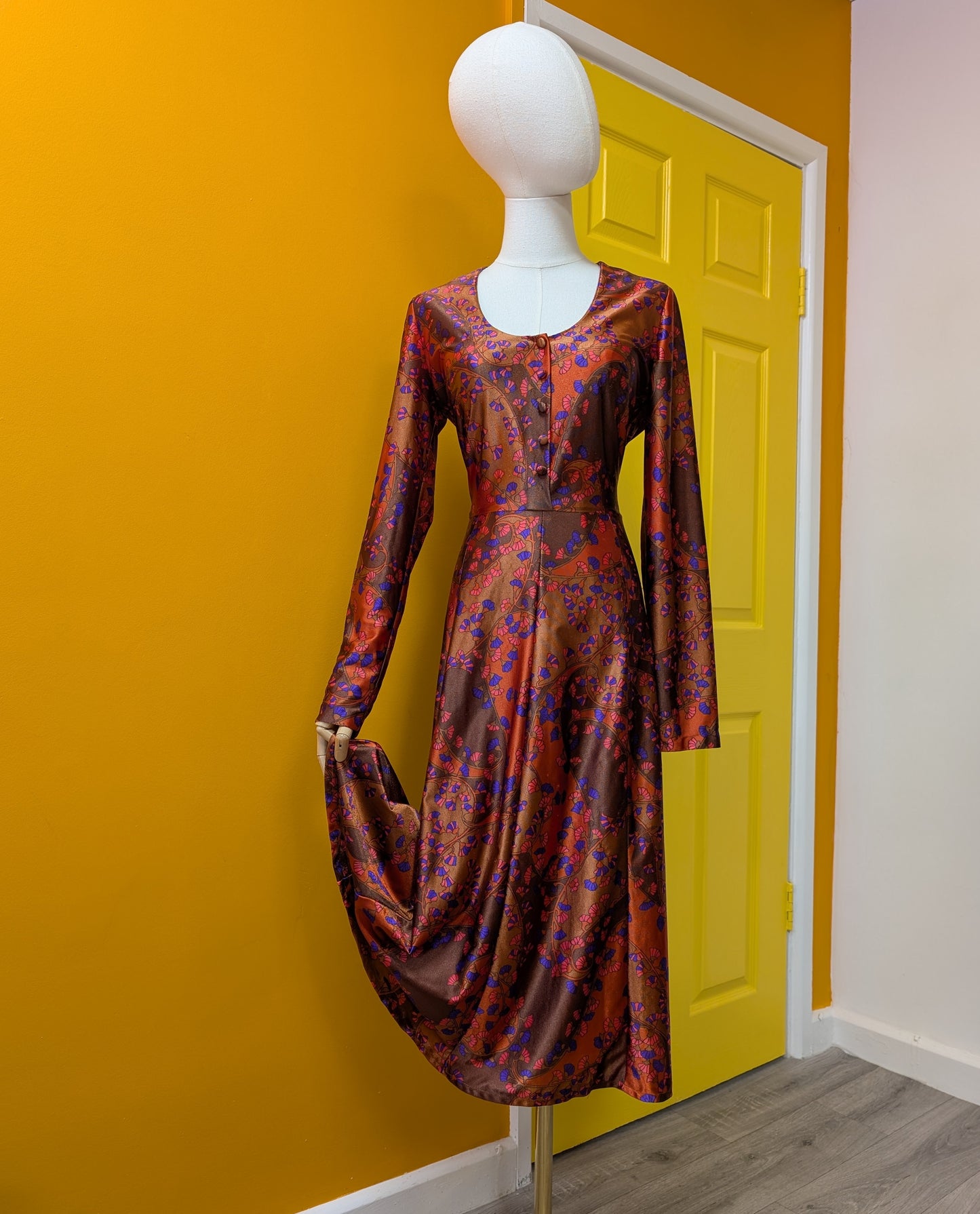 1970s psychedelic dress - S/8/10