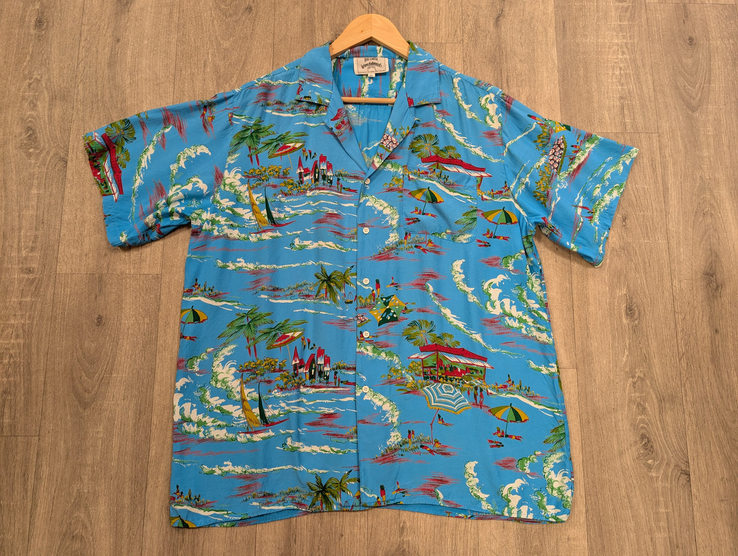 1990s Big Smith World Workers novelty print rayon shirt