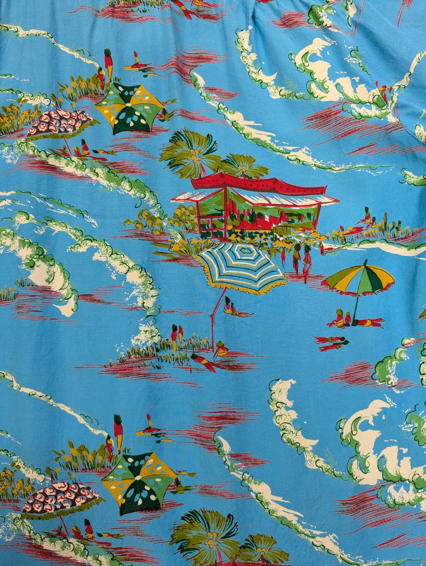 1990s Big Smith World Workers novelty print rayon shirt