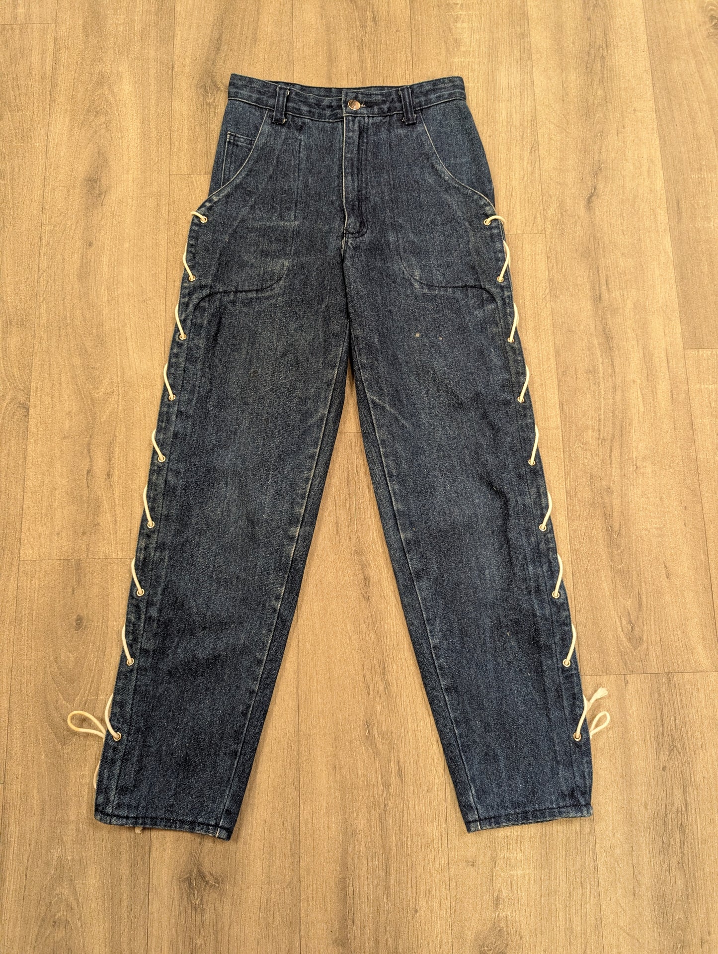 70s/80s John Craig lace up jeans - 24" waist