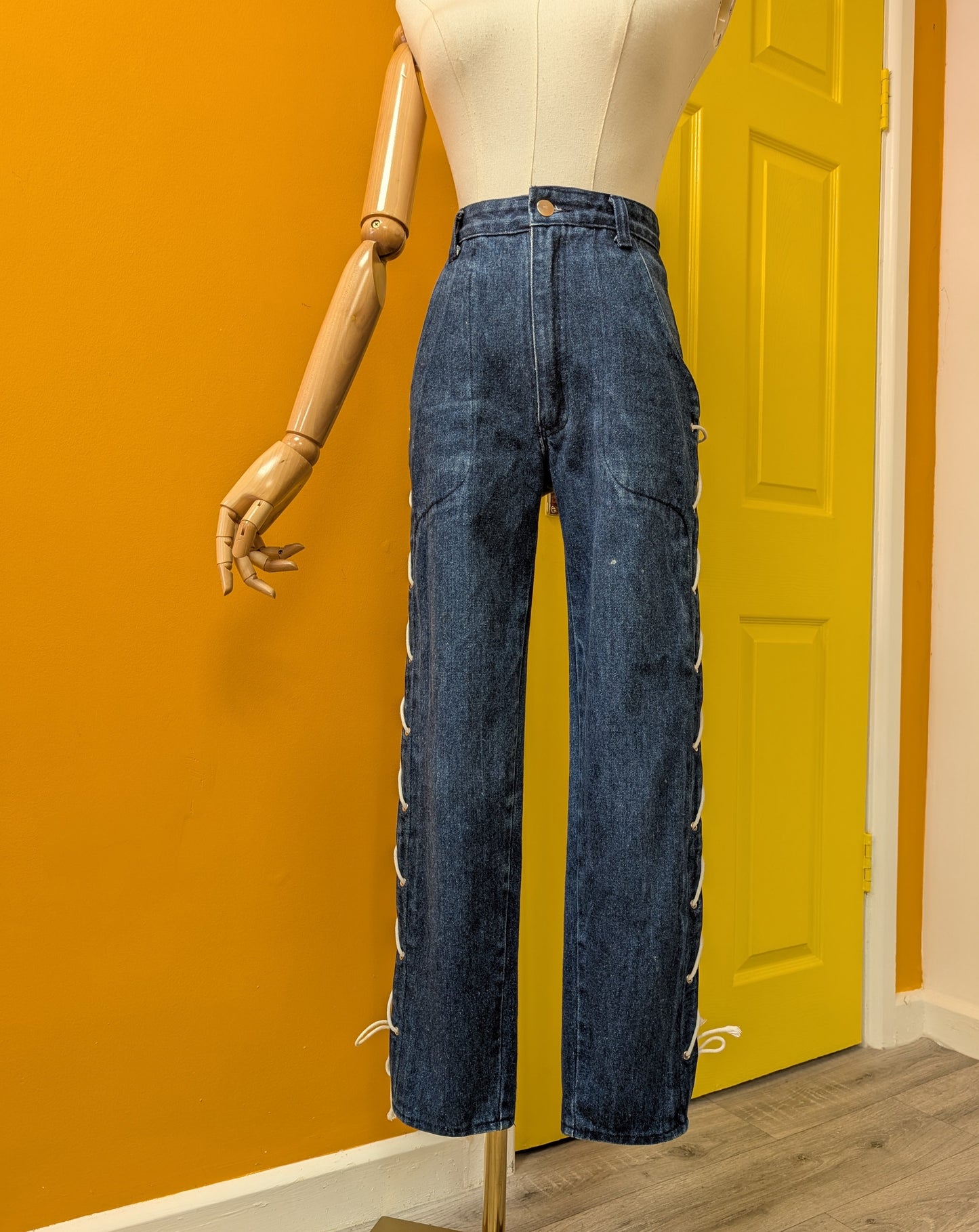 70s/80s John Craig lace up jeans - 24" waist
